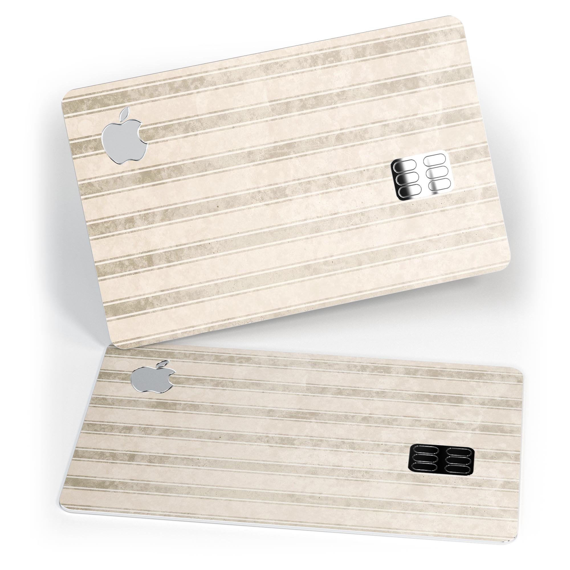 Grungy Neutral Vertical Stripes skin decal for Apple Card, showcasing a stylish design with premium vinyl material.