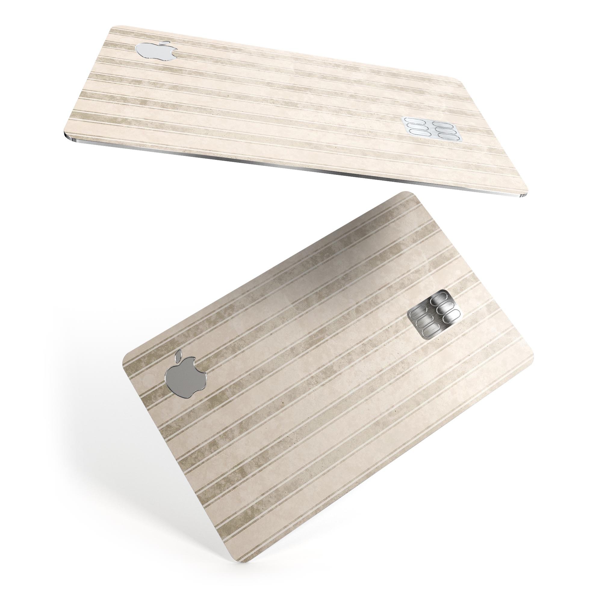 Grungy Neutral Vertical Stripes skin decal for Apple Card, showcasing a stylish design with premium vinyl material.