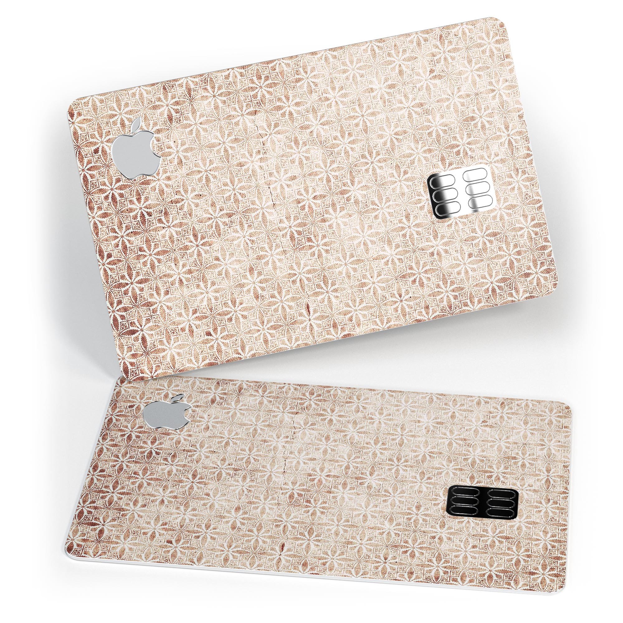 Grungy Tangerine Tile Pattern skin applied to an Apple Card, showcasing vibrant colors and a stylish design.