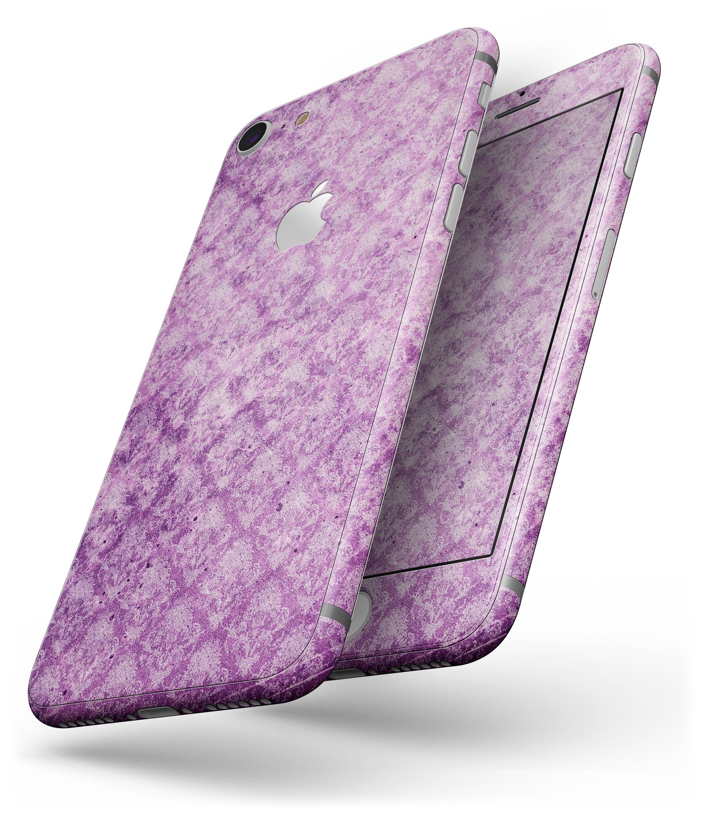 Grungy Violet Damask Pattern skin for iPhone 8 and 8 Plus, showcasing vibrant colors and intricate design.
