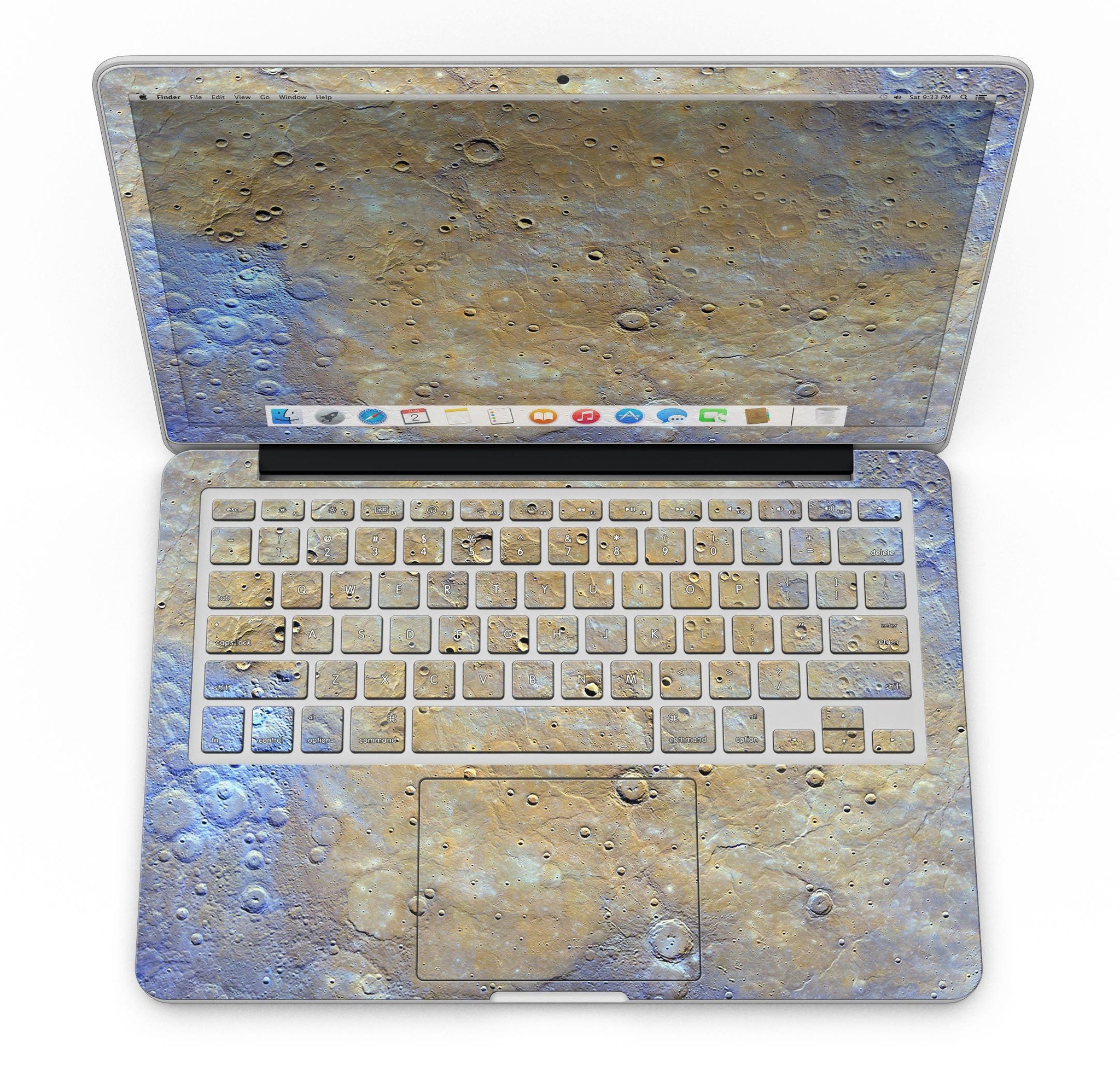Grungy Watercolor Boiling Surface skin for MacBook Pro with Retina Display, showcasing vibrant colors and unique design.