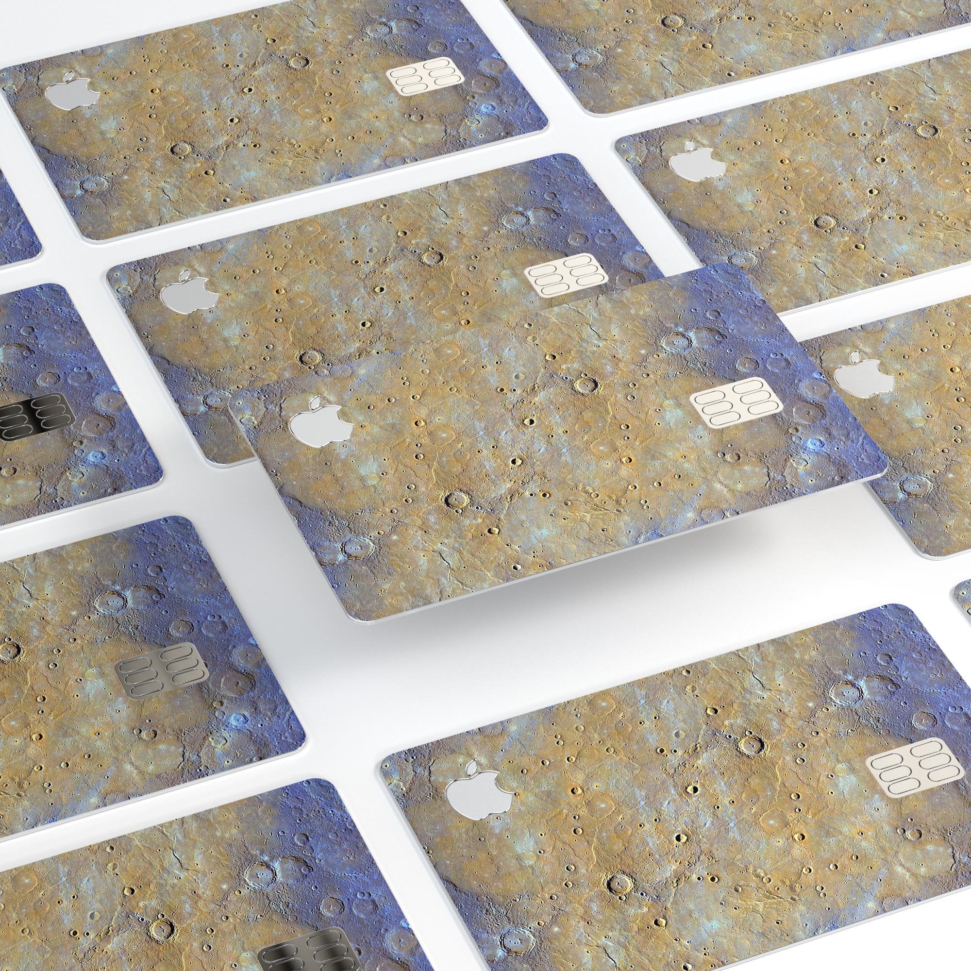 Grungy Watercolor Boiling Surface decal skin applied on an Apple Card, showcasing vibrant colors and a protective finish.