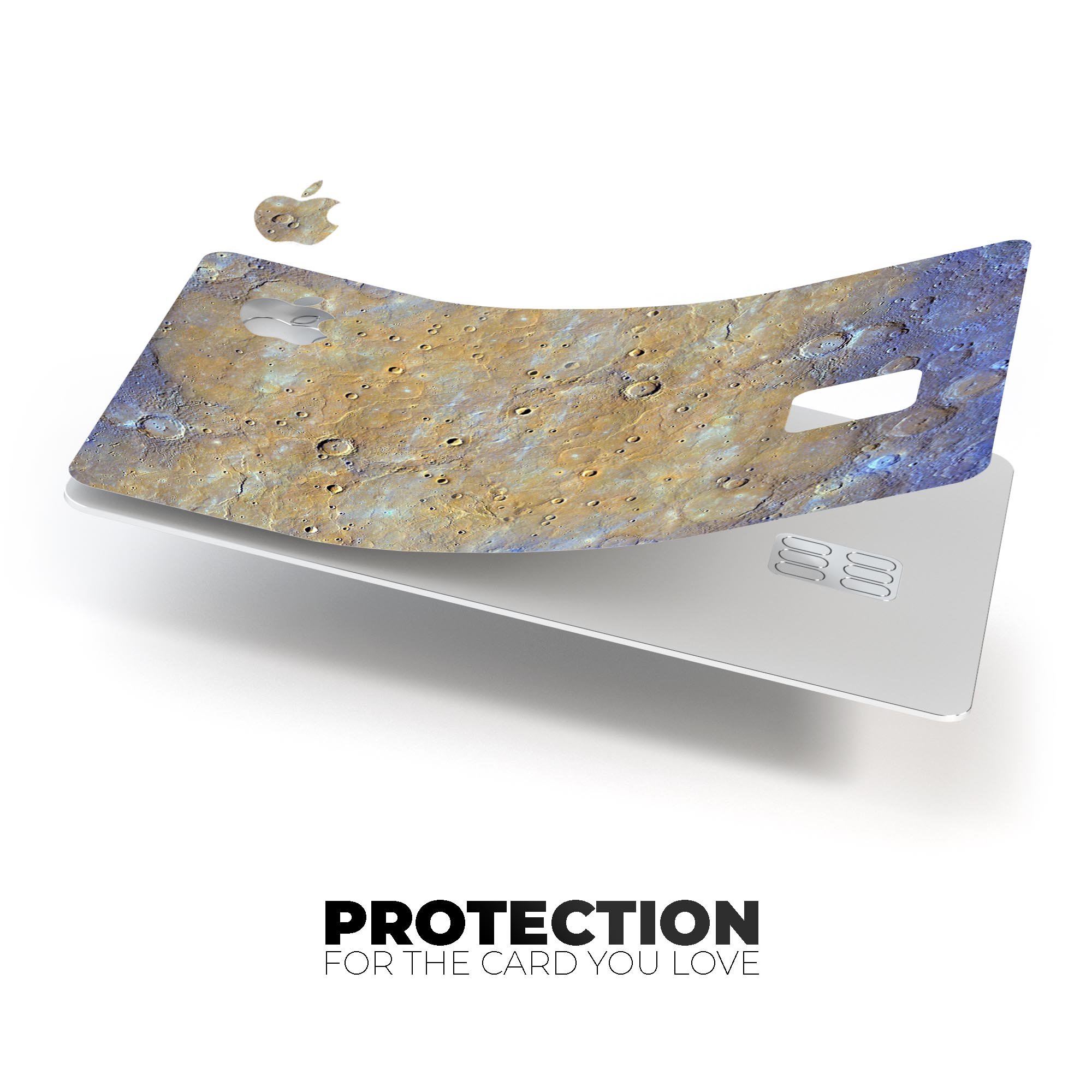 Grungy Watercolor Boiling Surface decal skin applied on an Apple Card, showcasing vibrant colors and a protective finish.