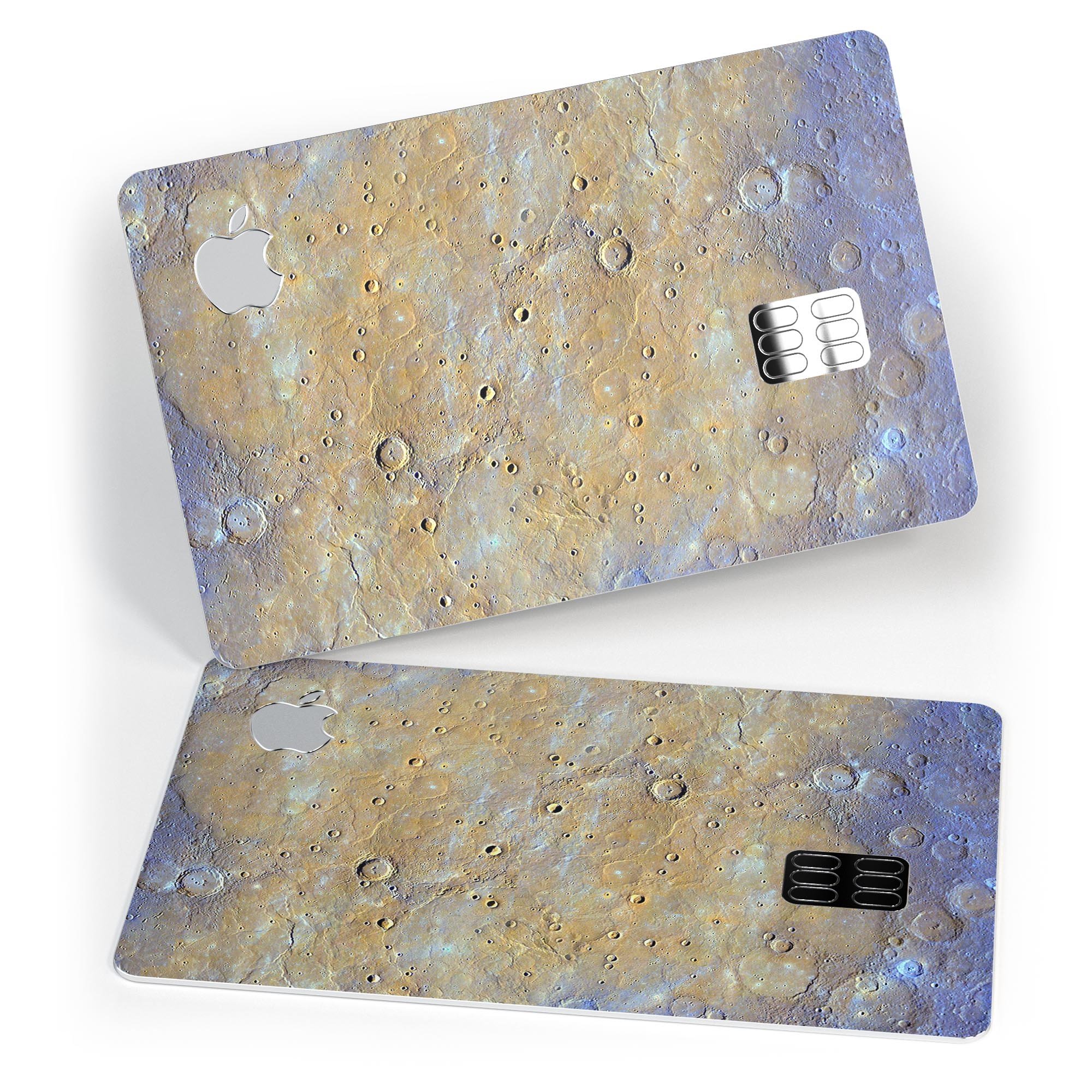 Grungy Watercolor Boiling Surface decal skin applied on an Apple Card, showcasing vibrant colors and a protective finish.