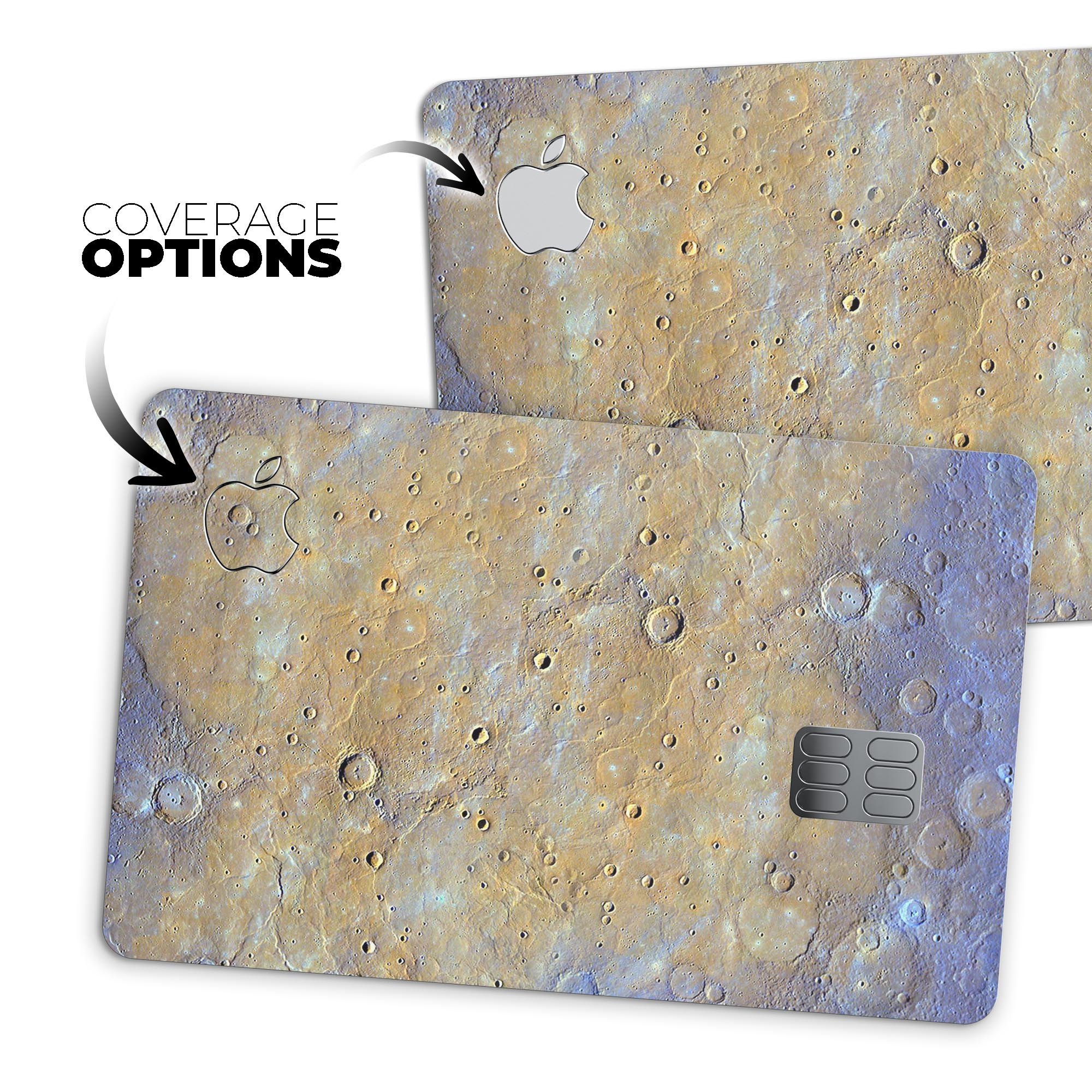 Grungy Watercolor Boiling Surface decal skin applied on an Apple Card, showcasing vibrant colors and a protective finish.