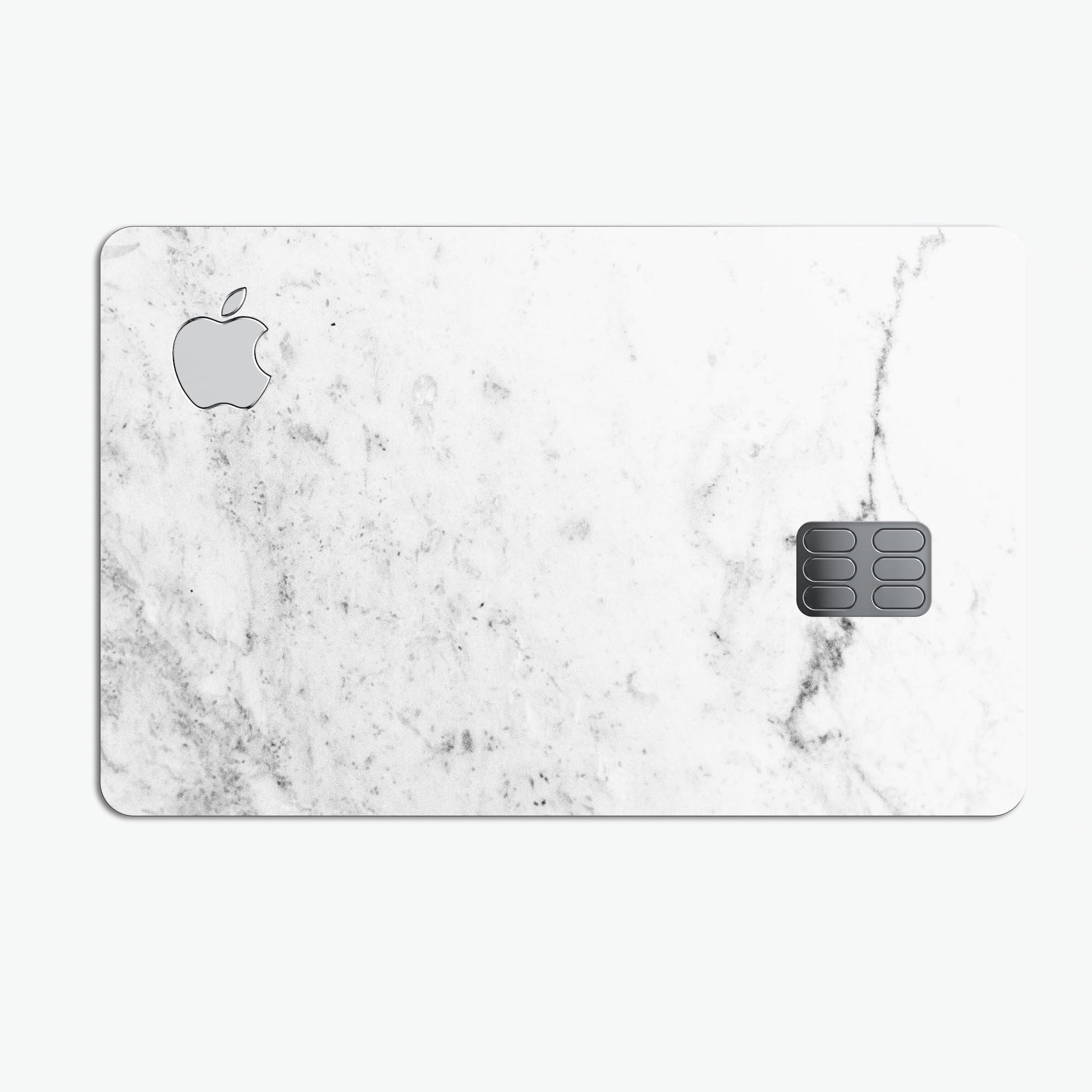 Grungy White Marble decal skin for Apple Card, showcasing a stylish and protective design.