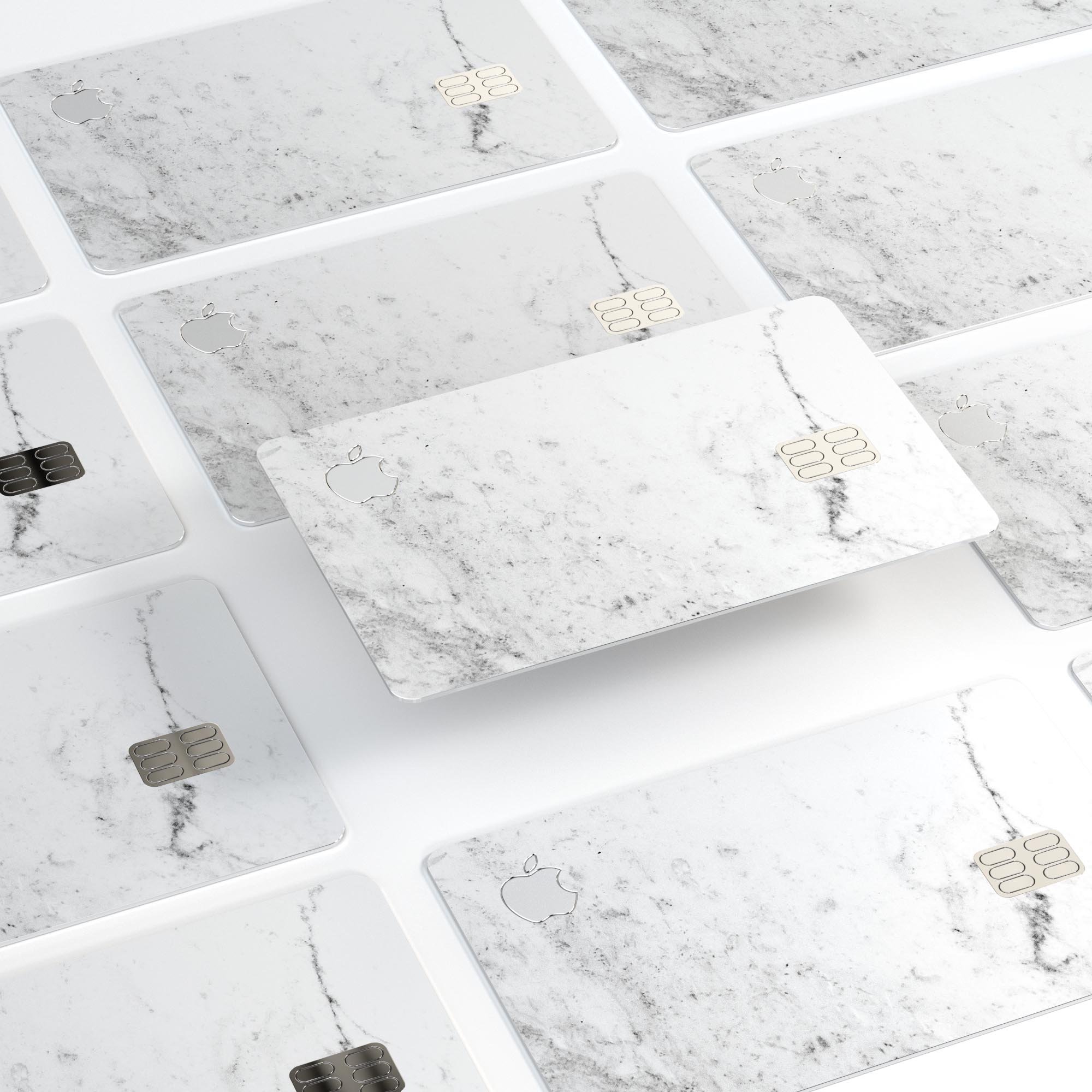 Grungy White Marble decal skin for Apple Card, showcasing a stylish and protective design.