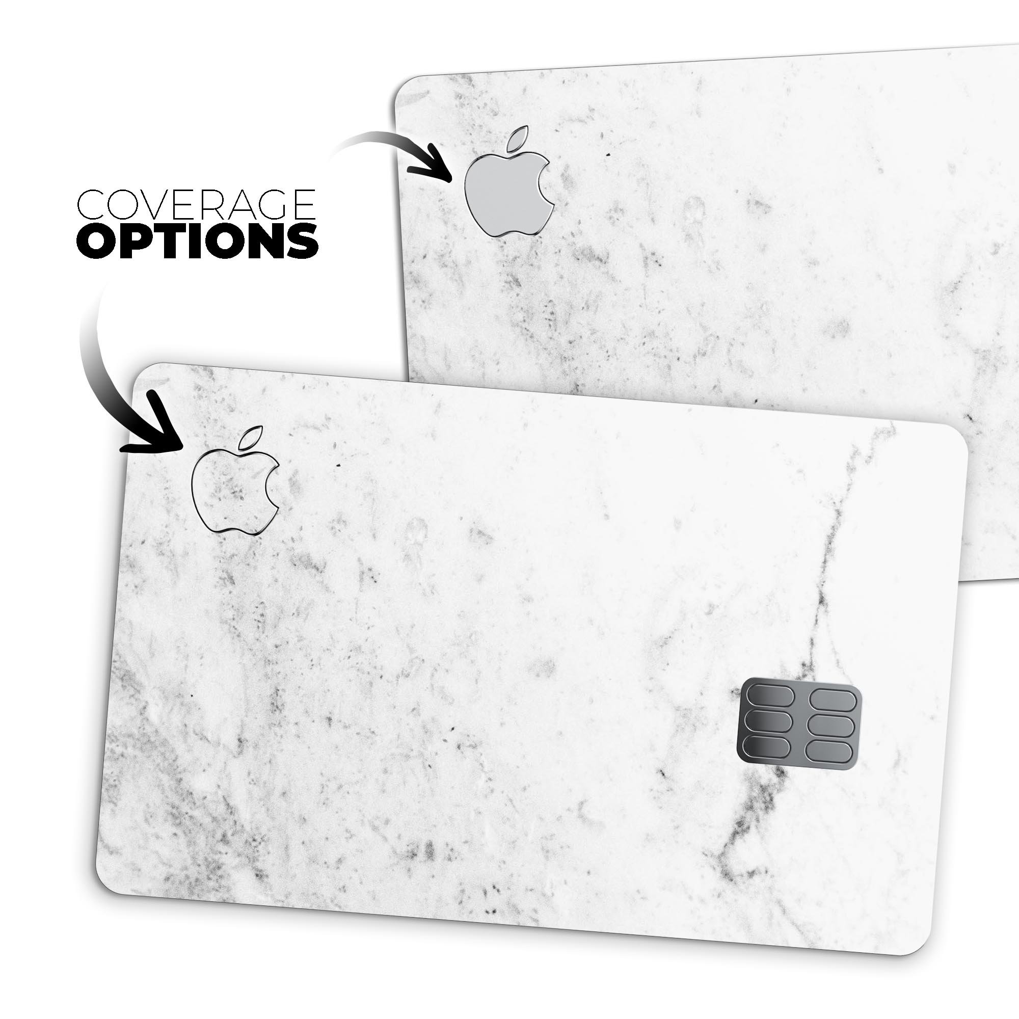 Grungy White Marble decal skin for Apple Card, showcasing a stylish and protective design.