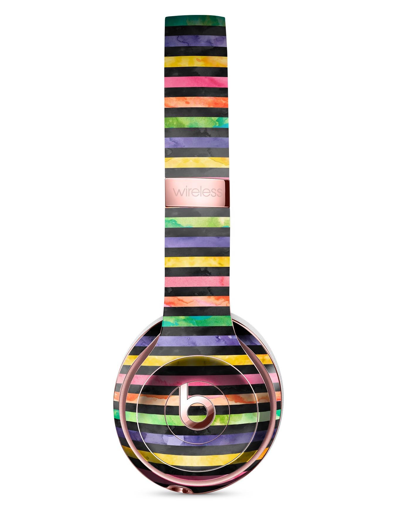 Halloween Color Stripes Full-Body Skin Kit for Beats by Dre Solo 3, showcasing vibrant colors and a sleek design.