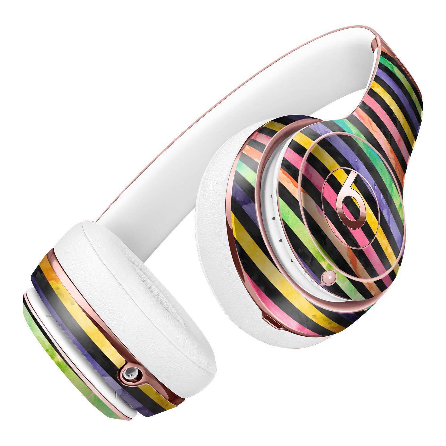 Halloween Color Stripes Full-Body Skin Kit for Beats by Dre Solo 3, showcasing vibrant colors and a sleek design.