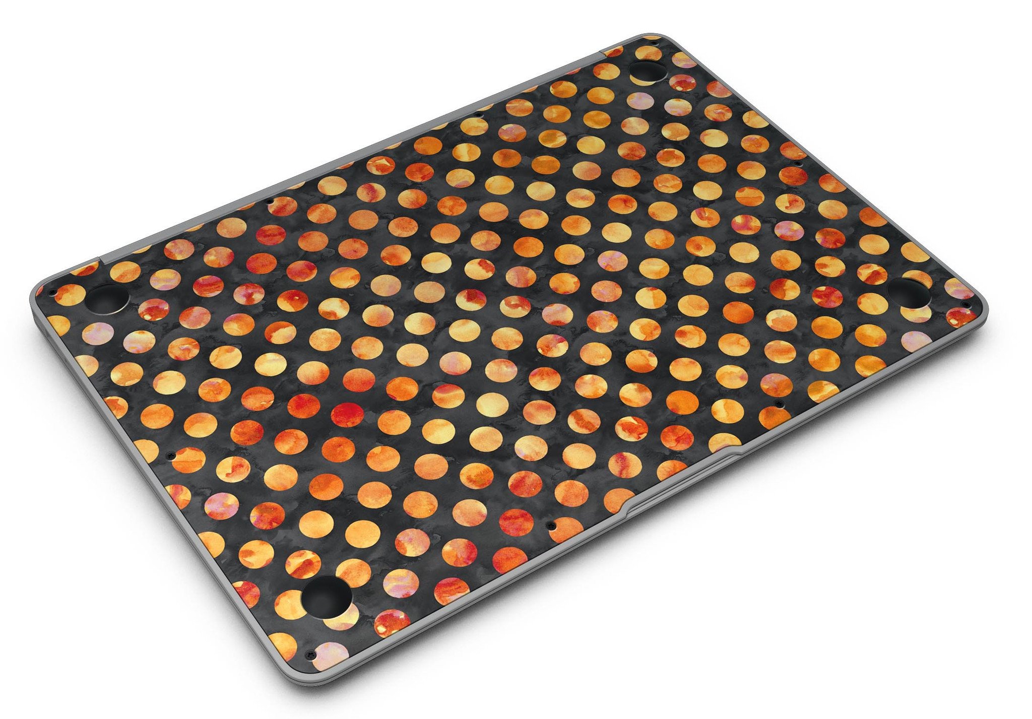 Halloween Watercolor Dots skin for MacBook Air, showcasing vibrant colors and unique patterns for stylish protection.