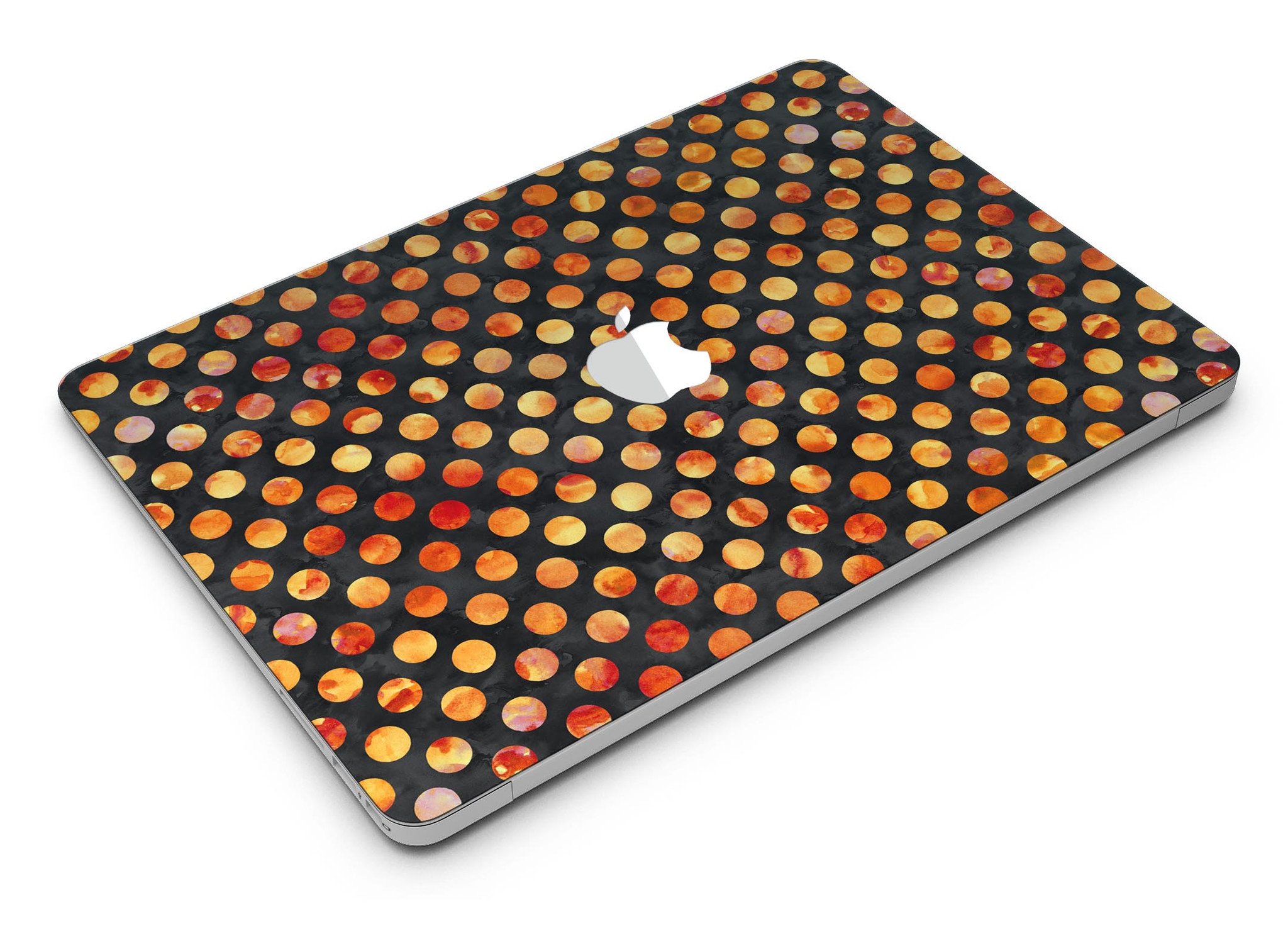 Halloween Watercolor Dots skin for MacBook Air, showcasing vibrant colors and unique patterns for stylish protection.