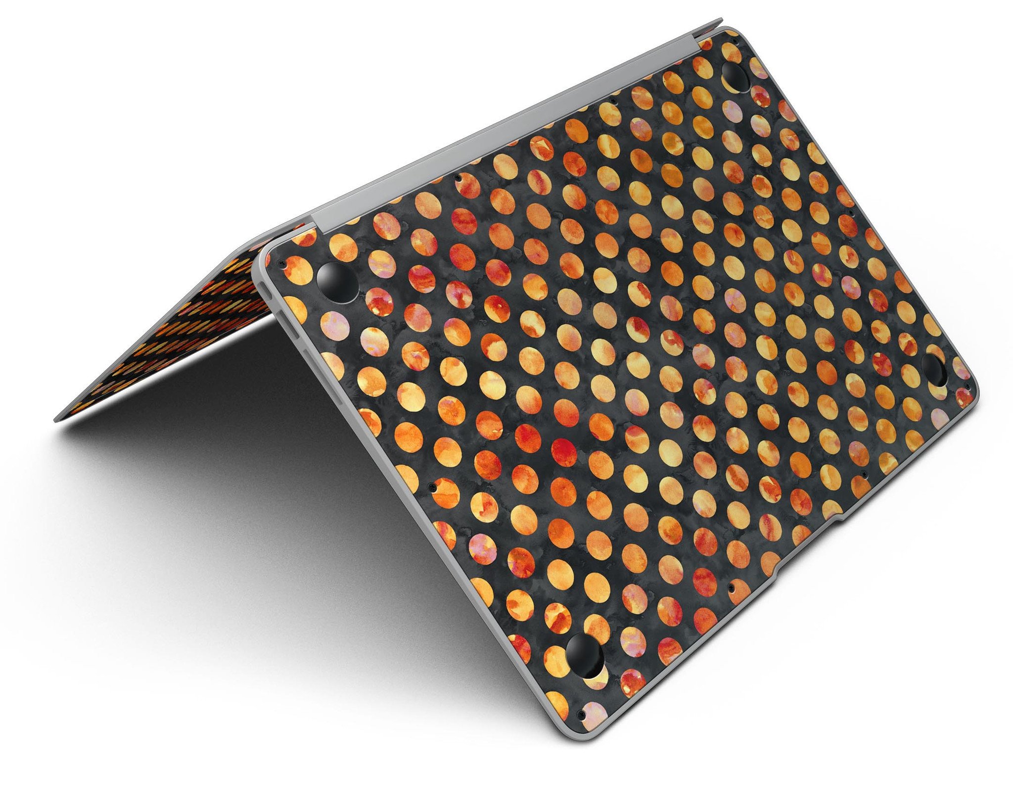 Halloween Watercolor Dots skin for MacBook Air, showcasing vibrant colors and unique patterns for stylish protection.