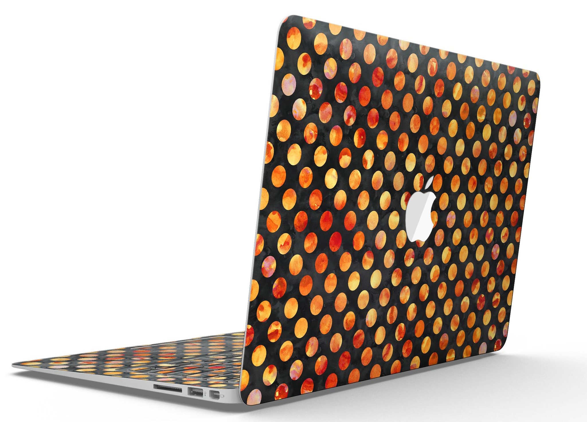 Halloween Watercolor Dots skin for MacBook Air, showcasing vibrant colors and unique patterns for stylish protection.