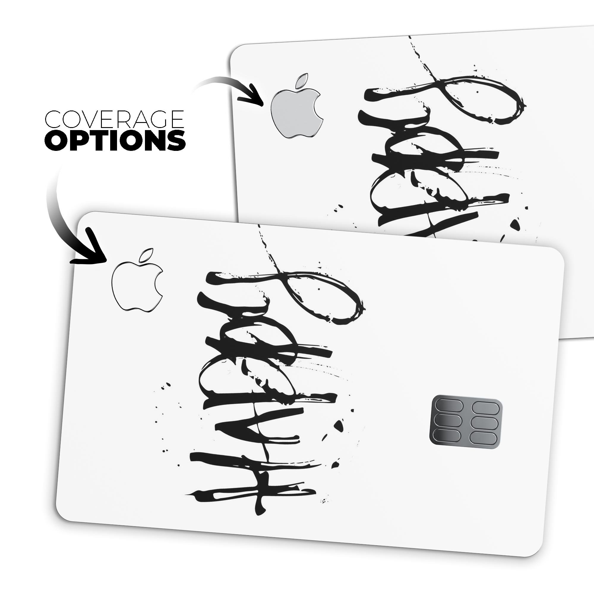 Happy Splatter Premium Protective Decal Skin-Kit for Apple Card, showcasing vibrant design and high-quality vinyl material.