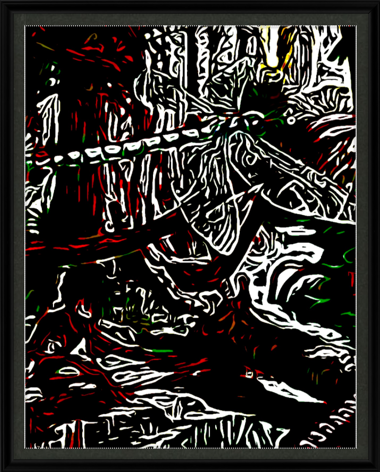 Heart garden bythelionbody custom picture frame in black, measuring 42" x 34" with a smooth black mat.