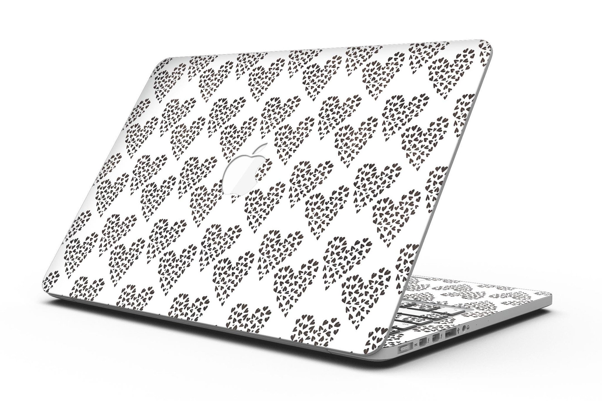 Stylish Hearts within Hearts design skin for MacBook Pro with Retina Display, showcasing vibrant colors and patterns.