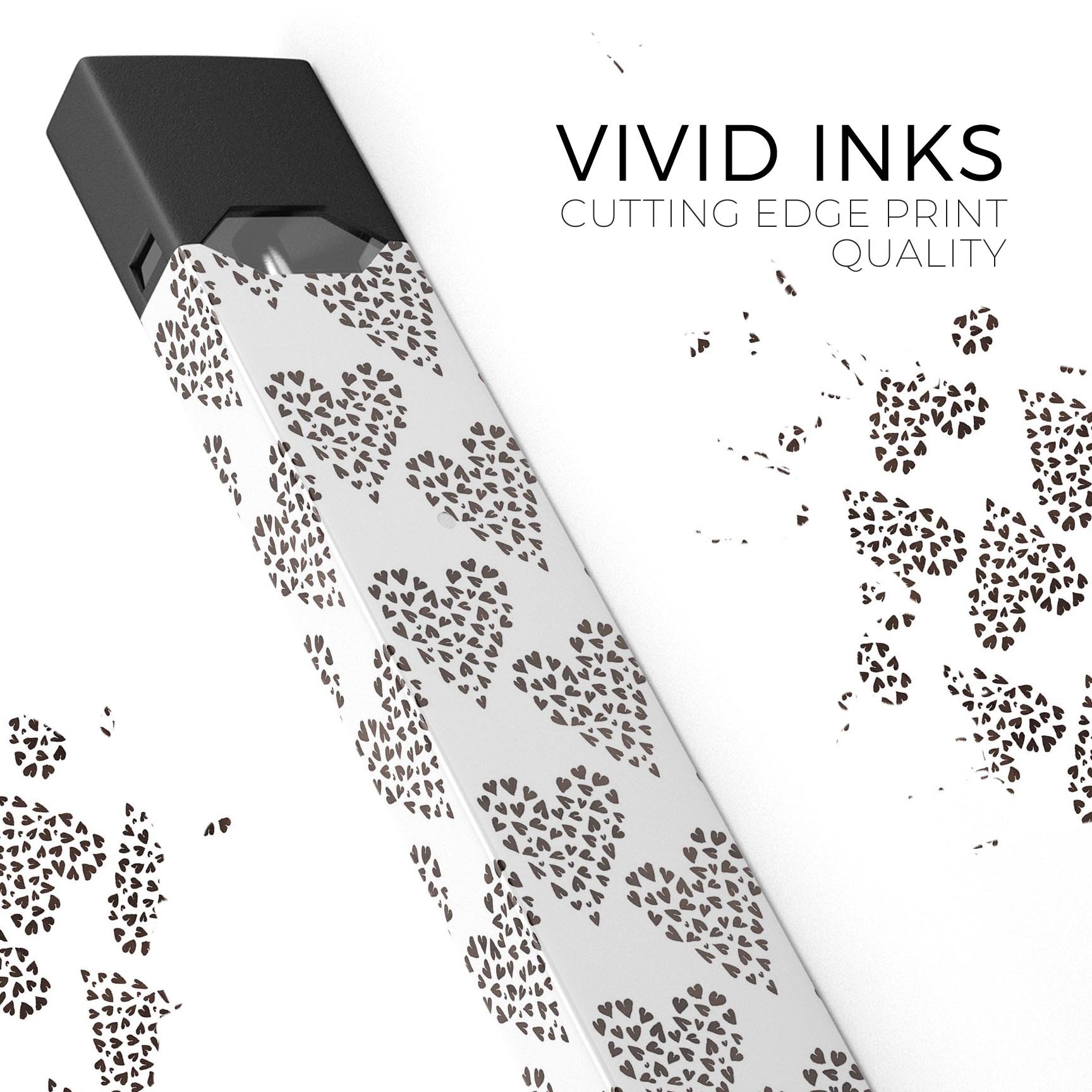 Hearts within Hearts premium decal skin-wrap sticker for JUUL device, showcasing vibrant heart designs and protective features.