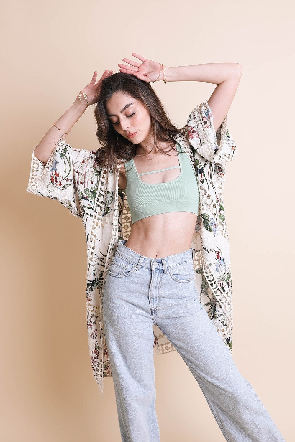 Heirloom Embroidered Kimono featuring intricate designs and soft fabric, perfect for summer wear.