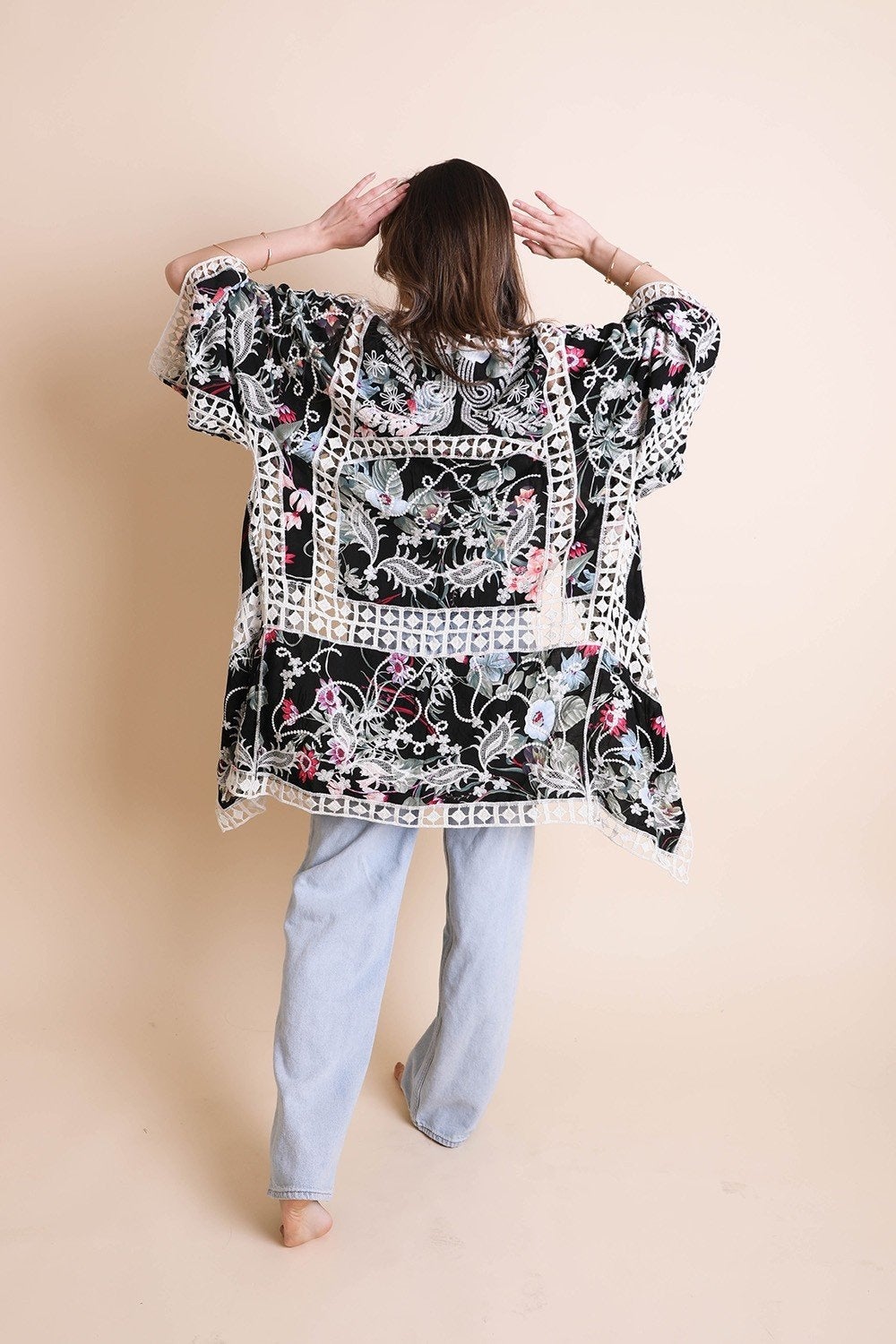Heirloom Embroidered Kimono featuring intricate designs and soft fabric, perfect for summer wear.