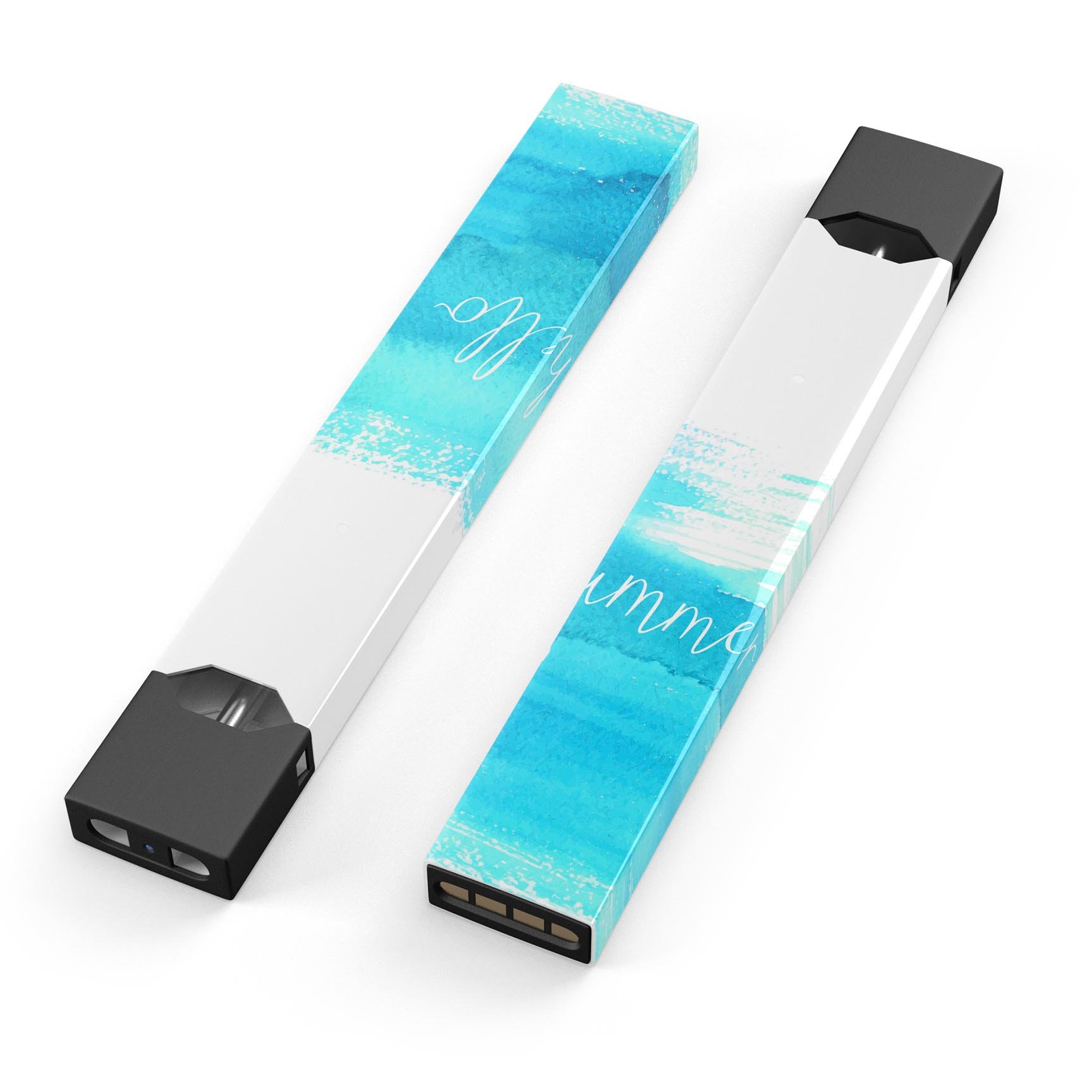 Hello Summer Blue Watercolor Anchor V2 decal for JUUL device, featuring a vibrant watercolor anchor design on a premium vinyl material.