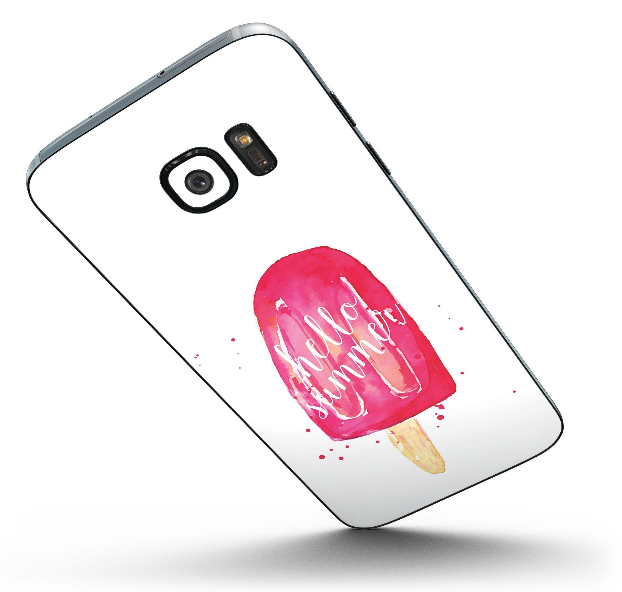 Hello Summer Popcicle Full Body Skin-Kit for Samsung Galaxy S7, showcasing vibrant colors and sleek design.