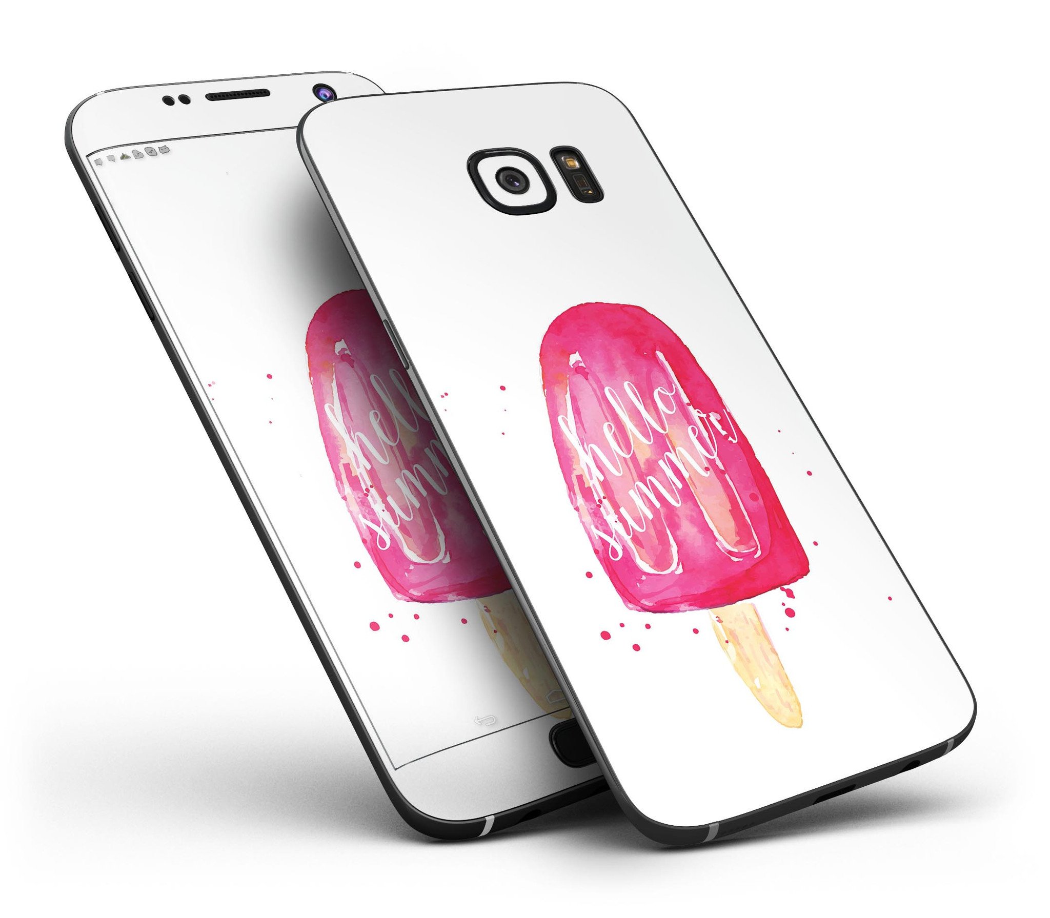 Hello Summer Popcicle Full Body Skin-Kit for Samsung Galaxy S7, showcasing vibrant colors and sleek design.