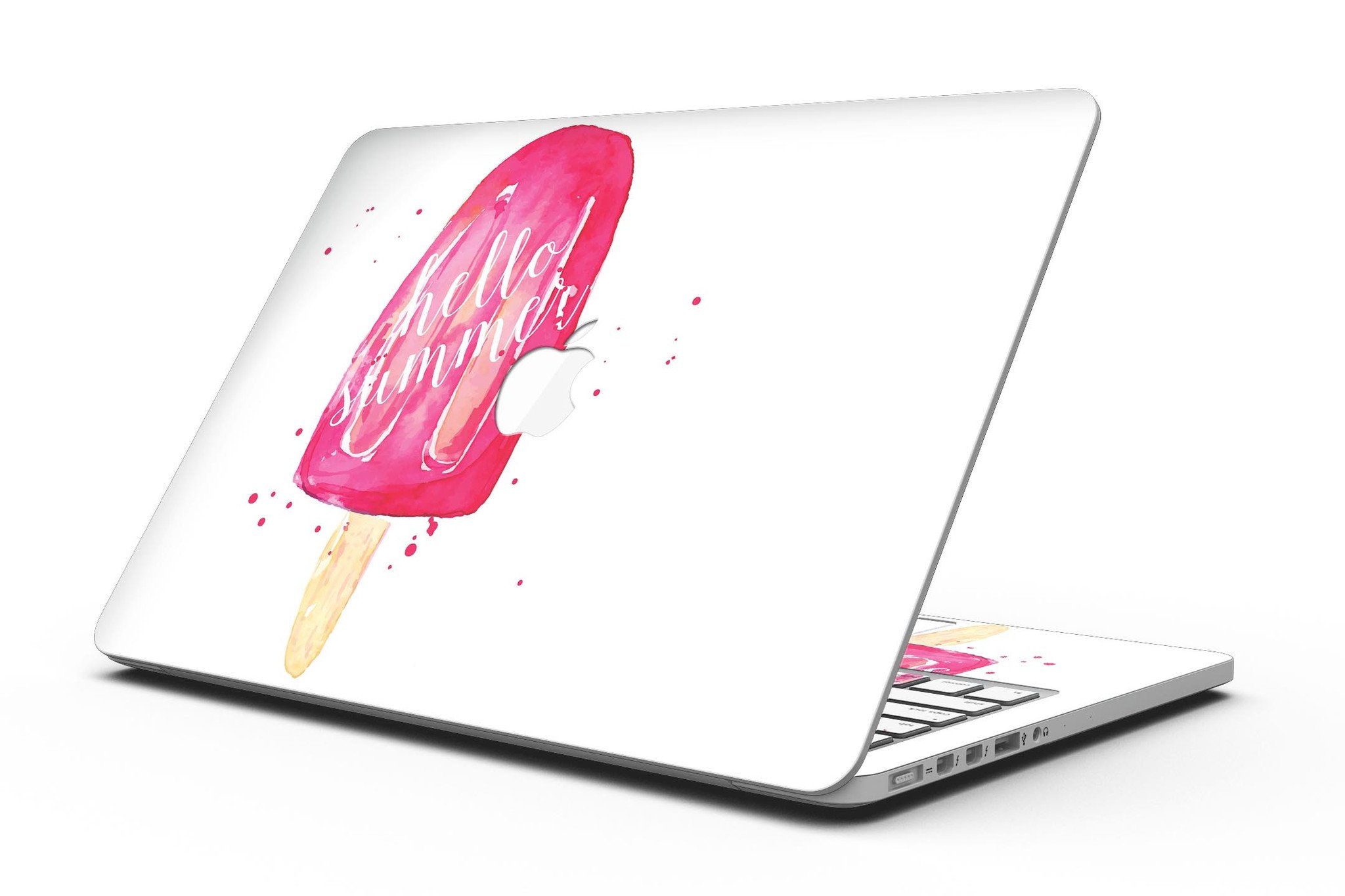 Hello Summer Popcicle skin for MacBook Pro with Retina Display, showcasing vibrant colors and a stylish design.
