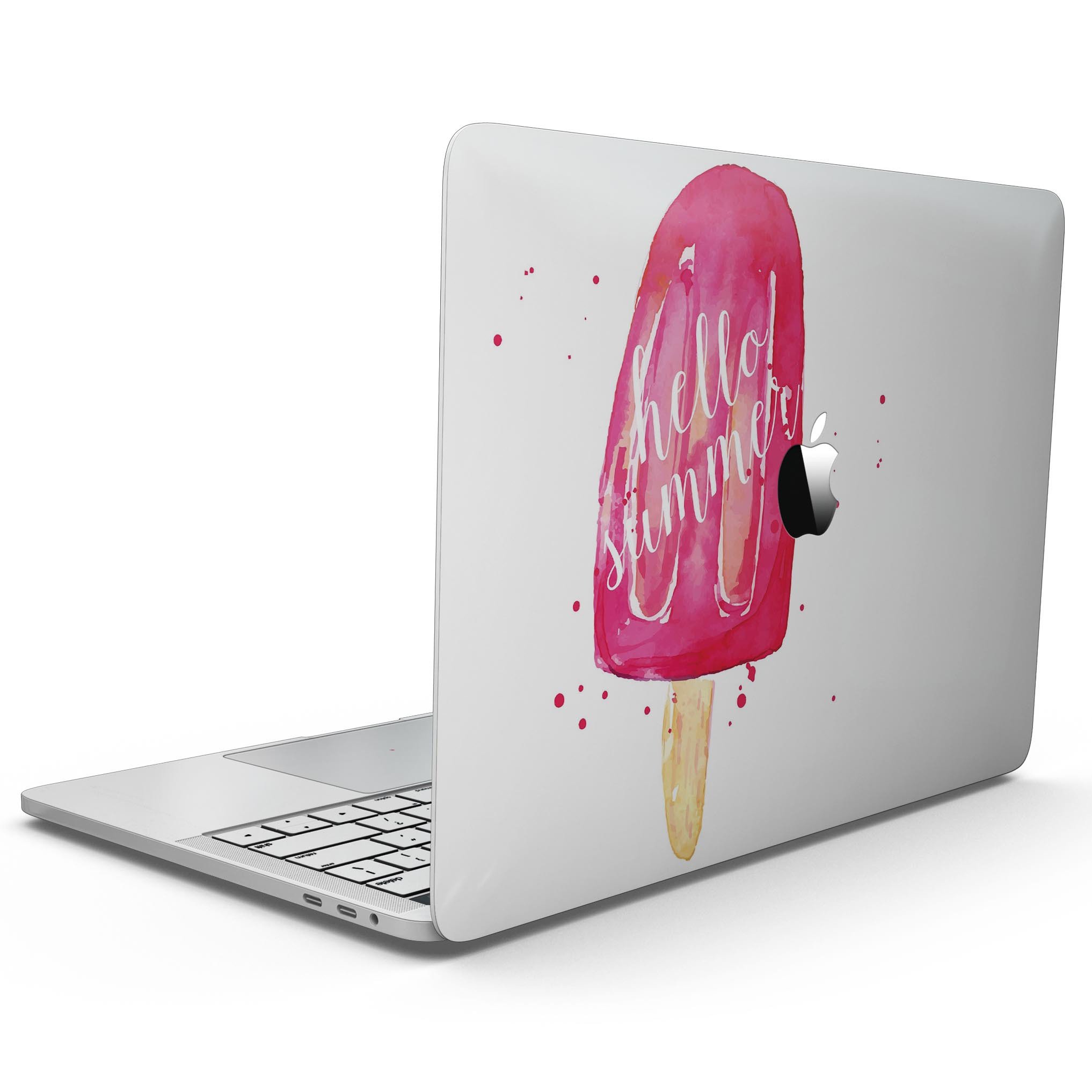 Hello Summer Popcicle Skin Kit for MacBook Pro with Touch Bar, featuring vibrant colors and a stylish design.
