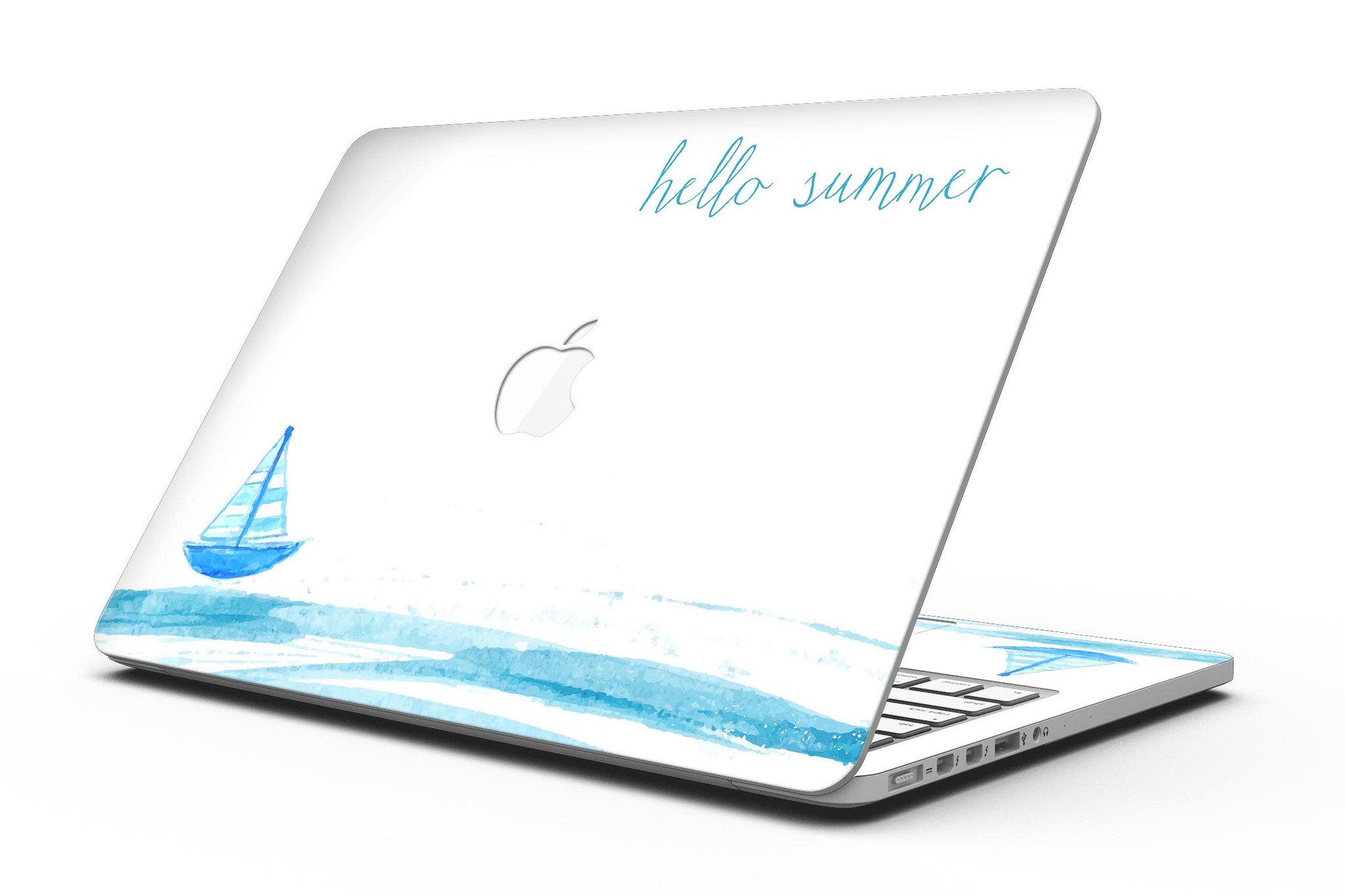 Hello Summer Sailboat skin for MacBook Pro with Retina Display, showcasing vibrant colors and a stylish design.