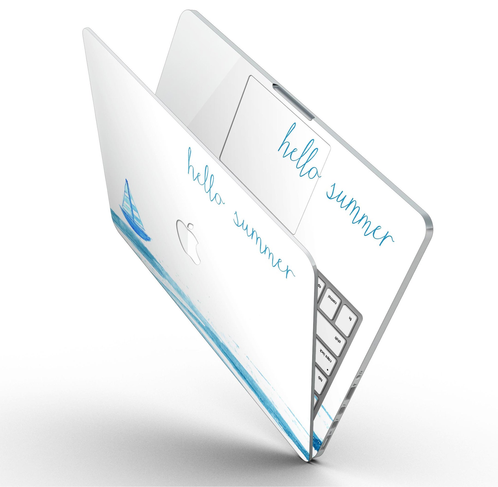 Hello Summer Sailboat skin for MacBook Pro with Retina Display, showcasing vibrant colors and a stylish design.