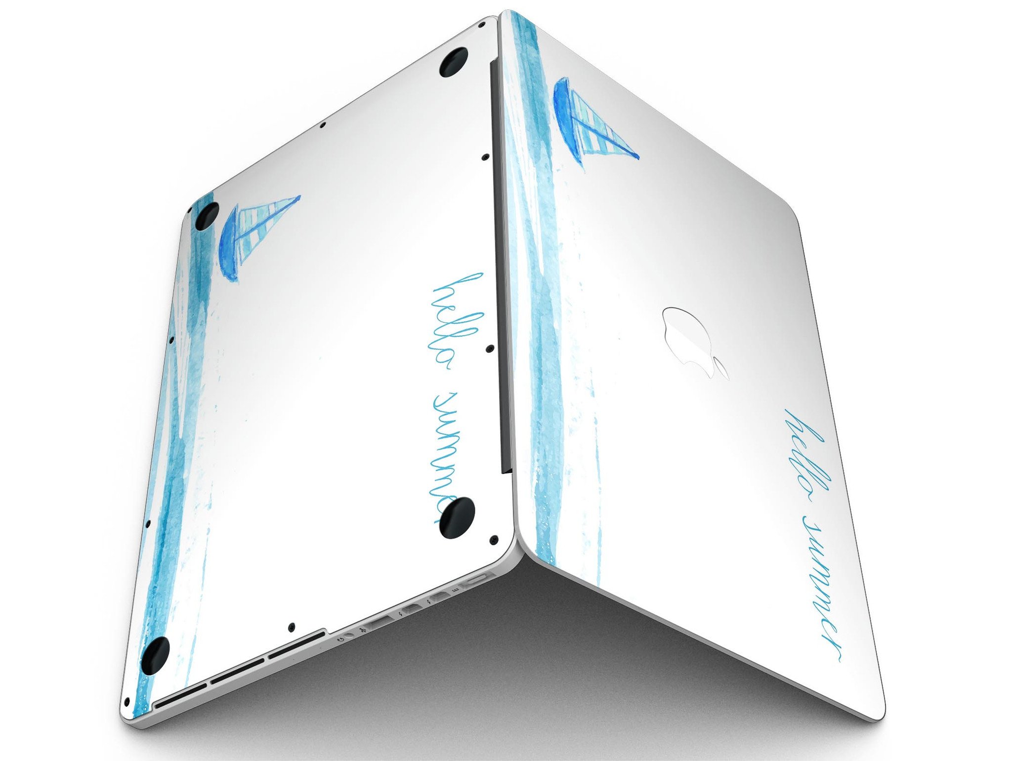 Hello Summer Sailboat skin for MacBook Pro with Retina Display, showcasing vibrant colors and a stylish design.
