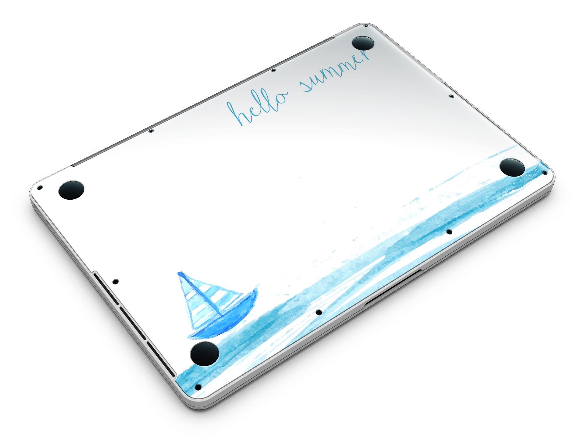 Hello Summer Sailboat skin for MacBook Pro with Retina Display, showcasing vibrant colors and a stylish design.