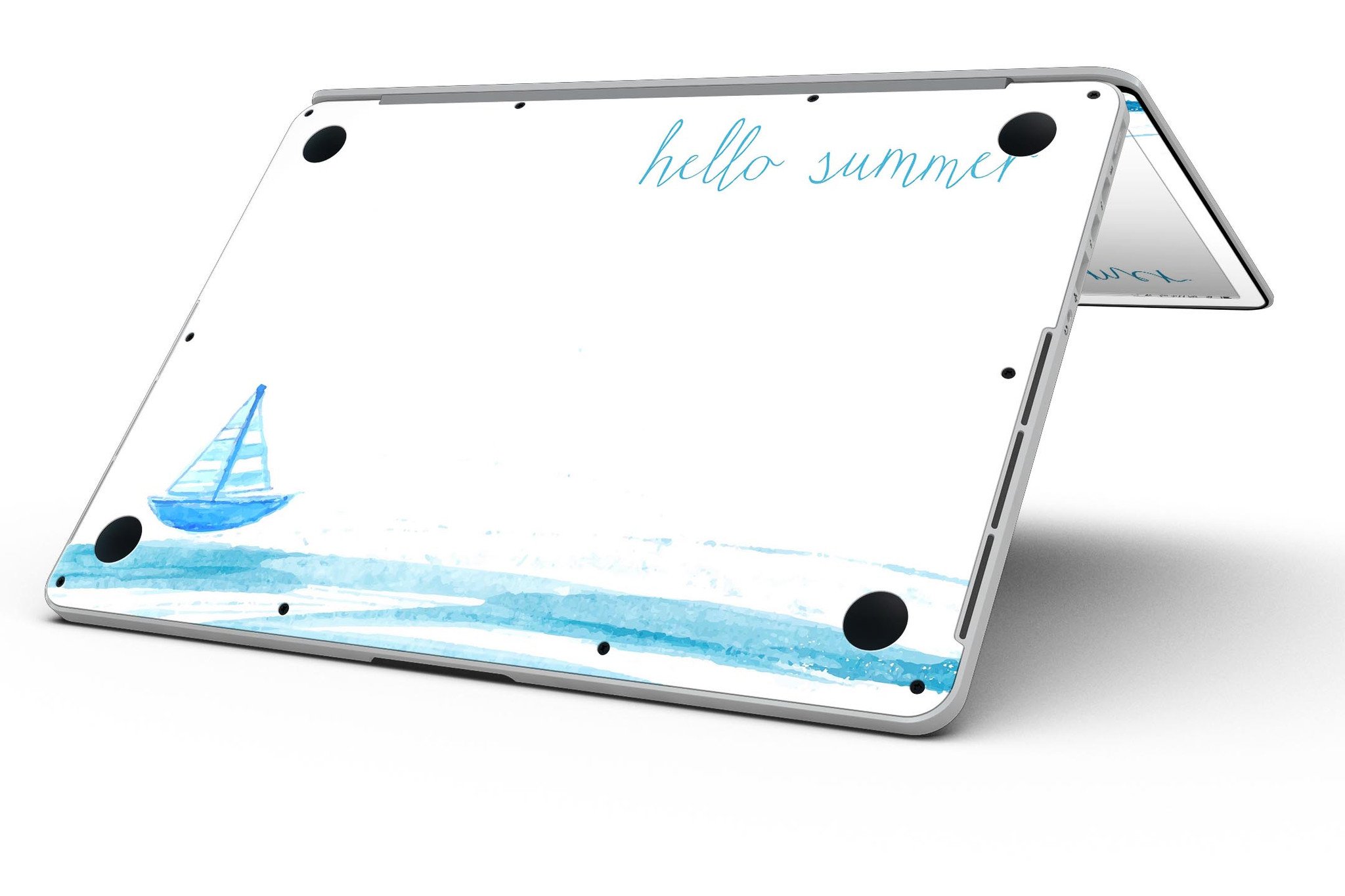 Hello Summer Sailboat skin for MacBook Pro with Retina Display, showcasing vibrant colors and a stylish design.