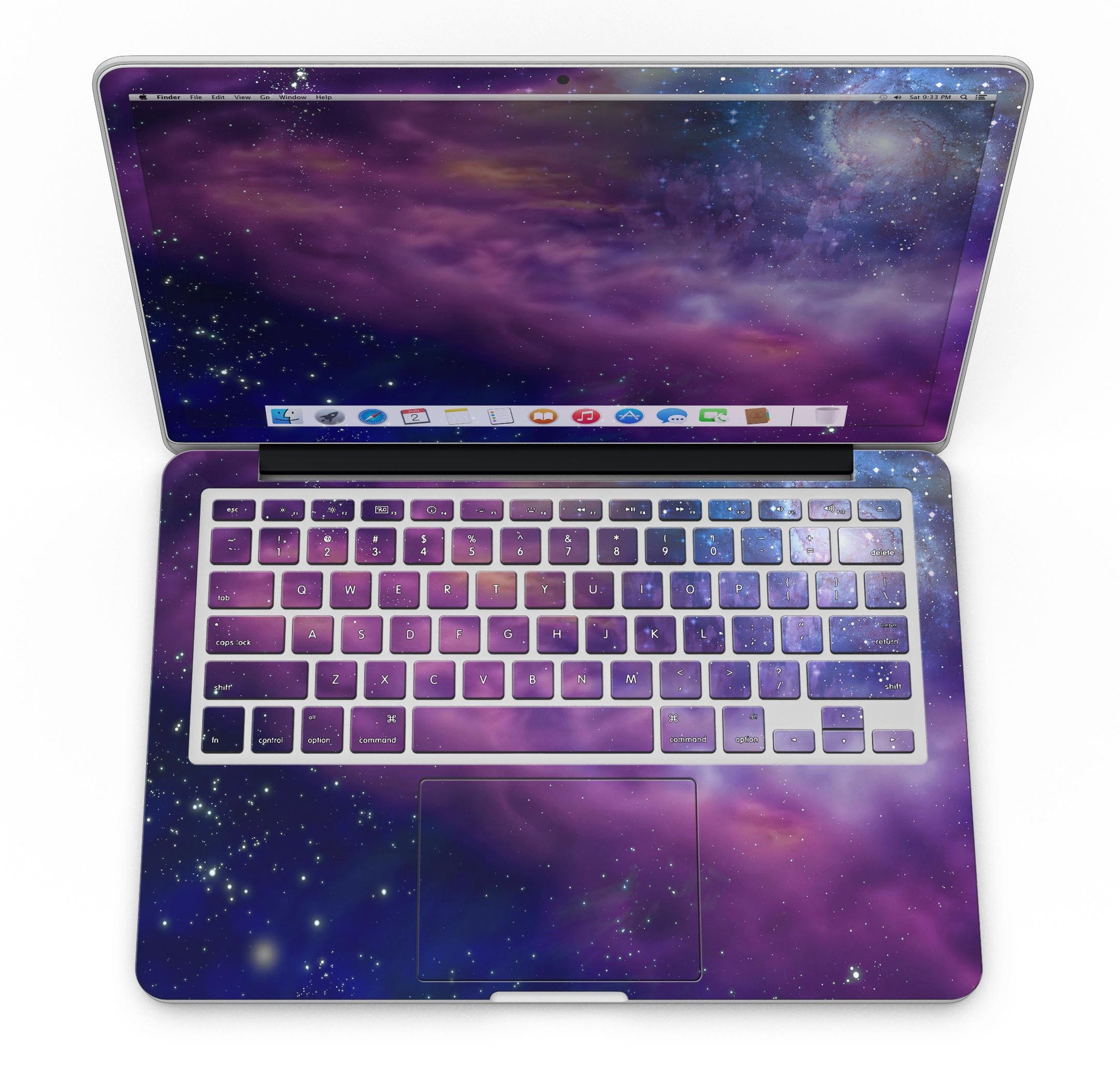 Stylish Design Skinz applied to a MacBook Pro with Retina Display, showcasing a vibrant design and sleek finish.