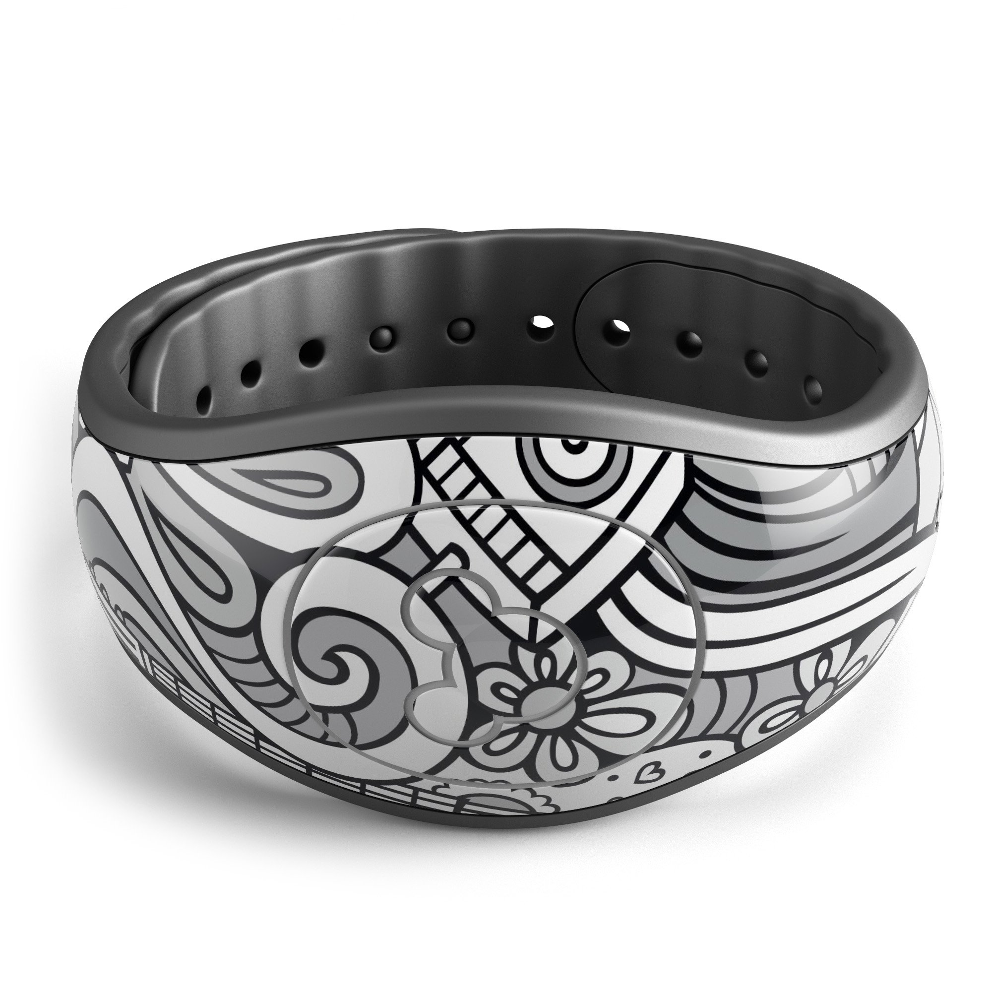 Colorful Hippie Dippie Doodles decal skin wrap kit for Disney Magic Band, showcasing vibrant designs and high-quality finish.