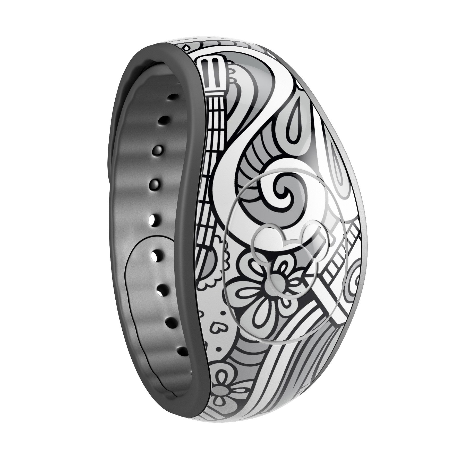 Colorful Hippie Dippie Doodles decal skin wrap kit for Disney Magic Band, showcasing vibrant designs and high-quality finish.