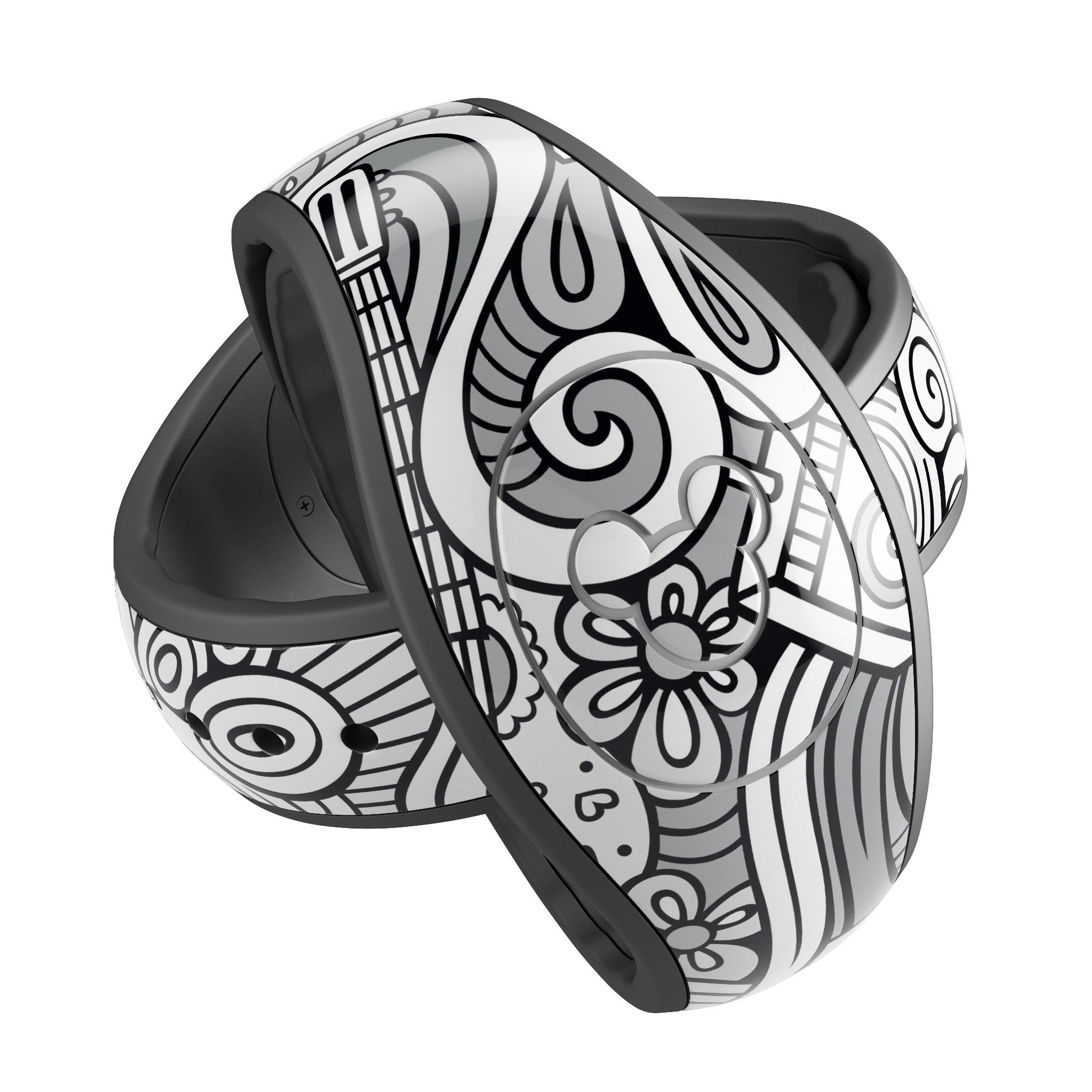 Colorful Hippie Dippie Doodles decal skin wrap kit for Disney Magic Band, showcasing vibrant designs and high-quality finish.