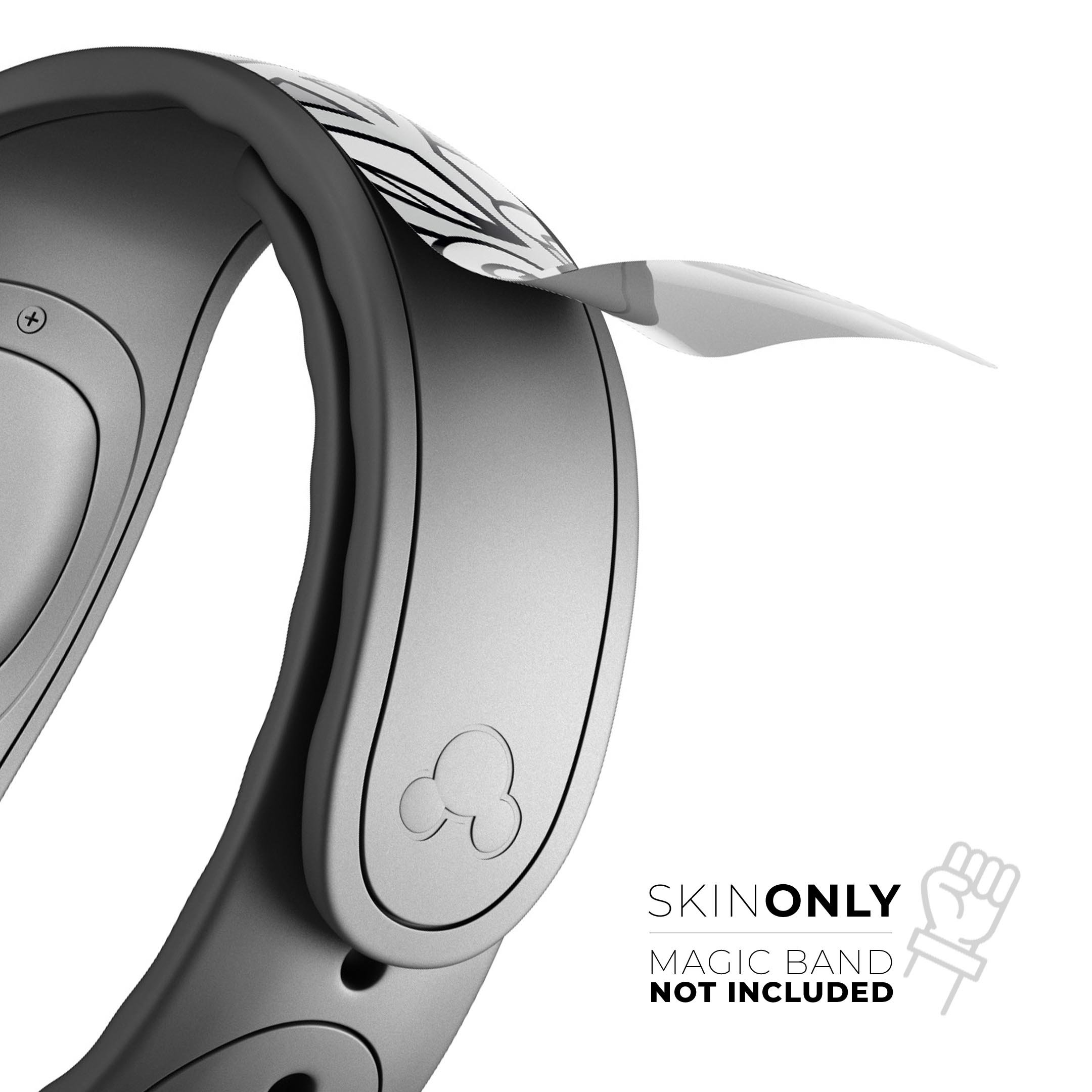 Colorful Hippie Dippie Doodles decal skin wrap kit for Disney Magic Band, showcasing vibrant designs and high-quality finish.