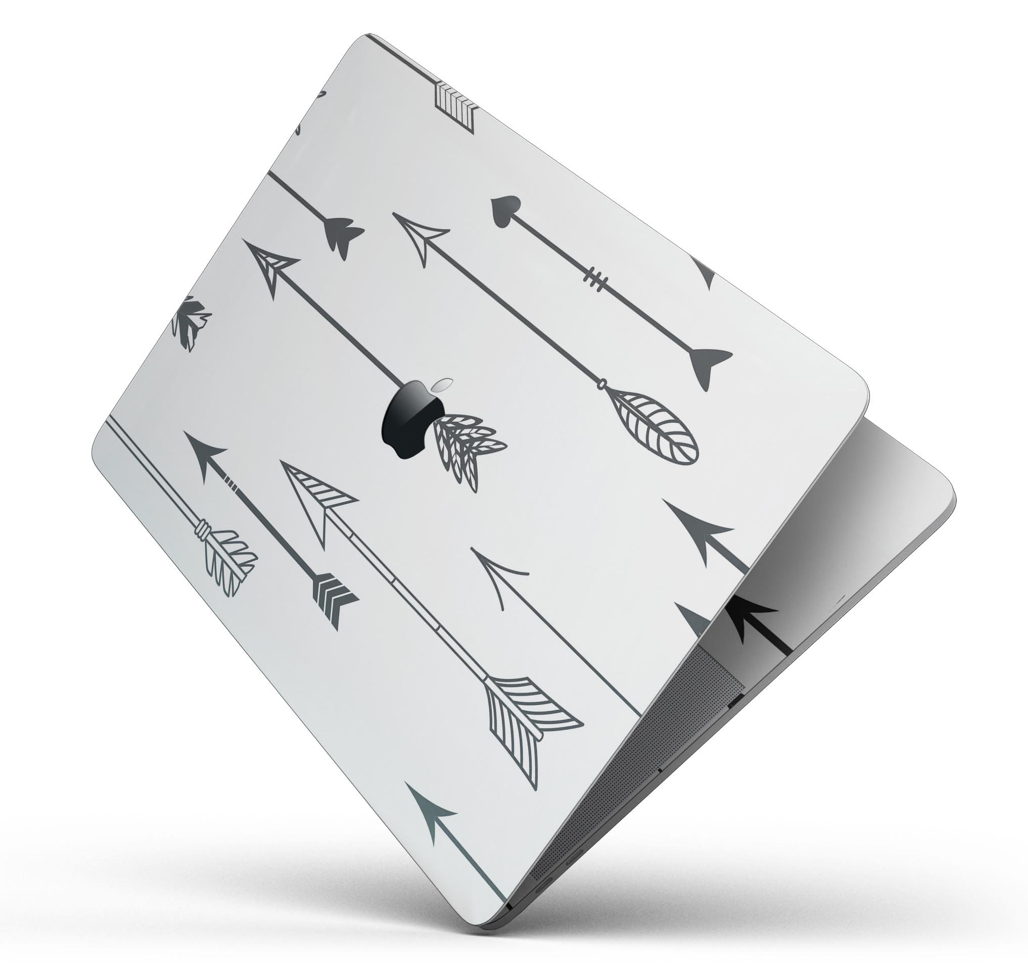 Hipster Arrow Pattern skin decal wrap kit for Apple MacBook, showcasing stylish arrow design and premium vinyl material.