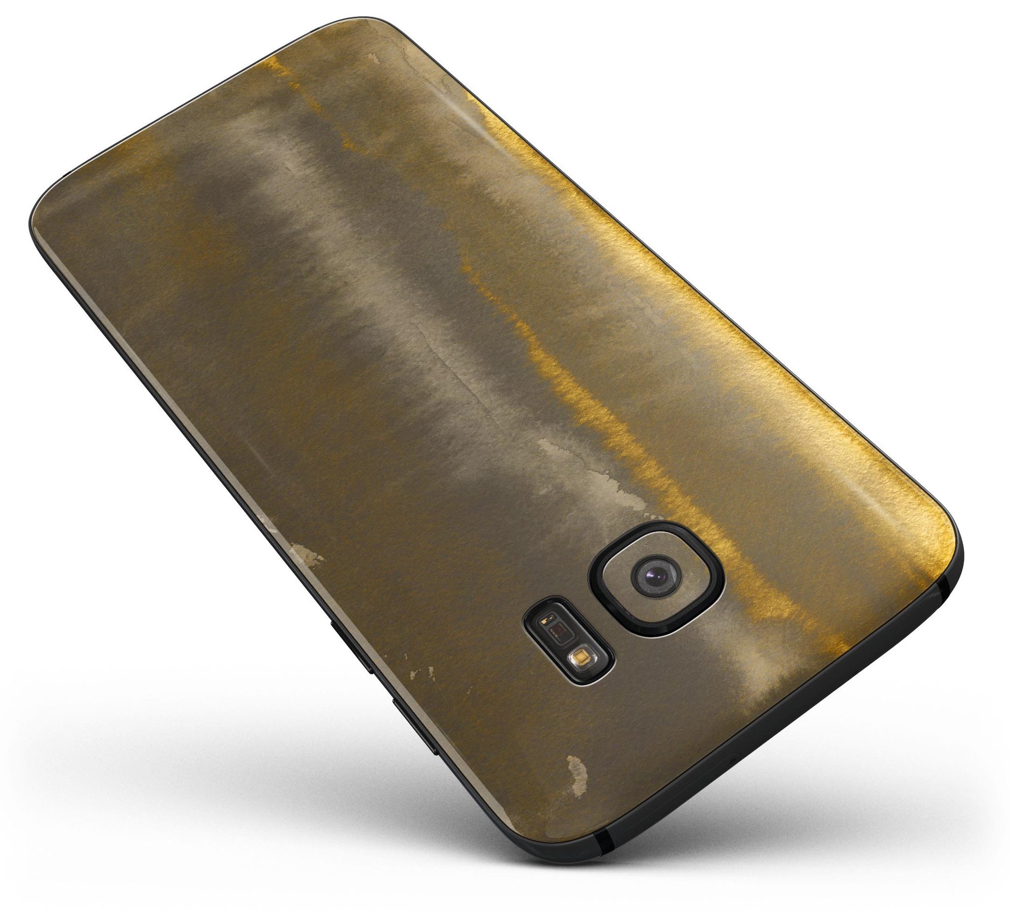 Horizontal Gold Landscape Skin-Kit for Samsung Galaxy S7 and S7 Edge, showcasing a stylish design with premium vinyl material.