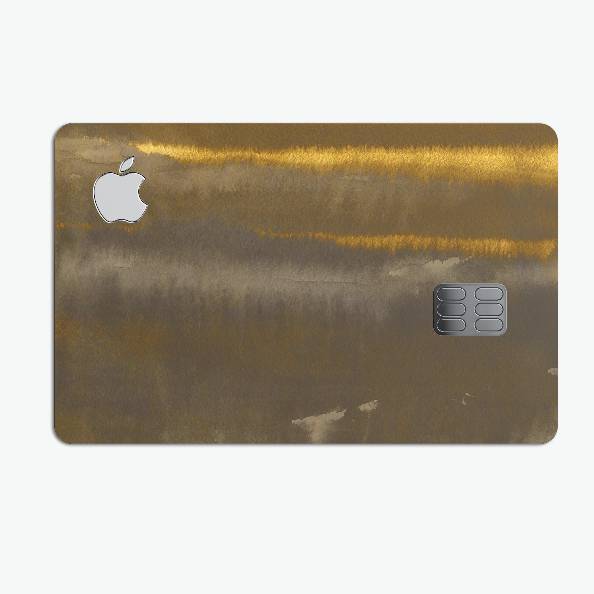 Horizontal Gold Landscape decal skin for Apple Card, showcasing premium vinyl design and protective features.