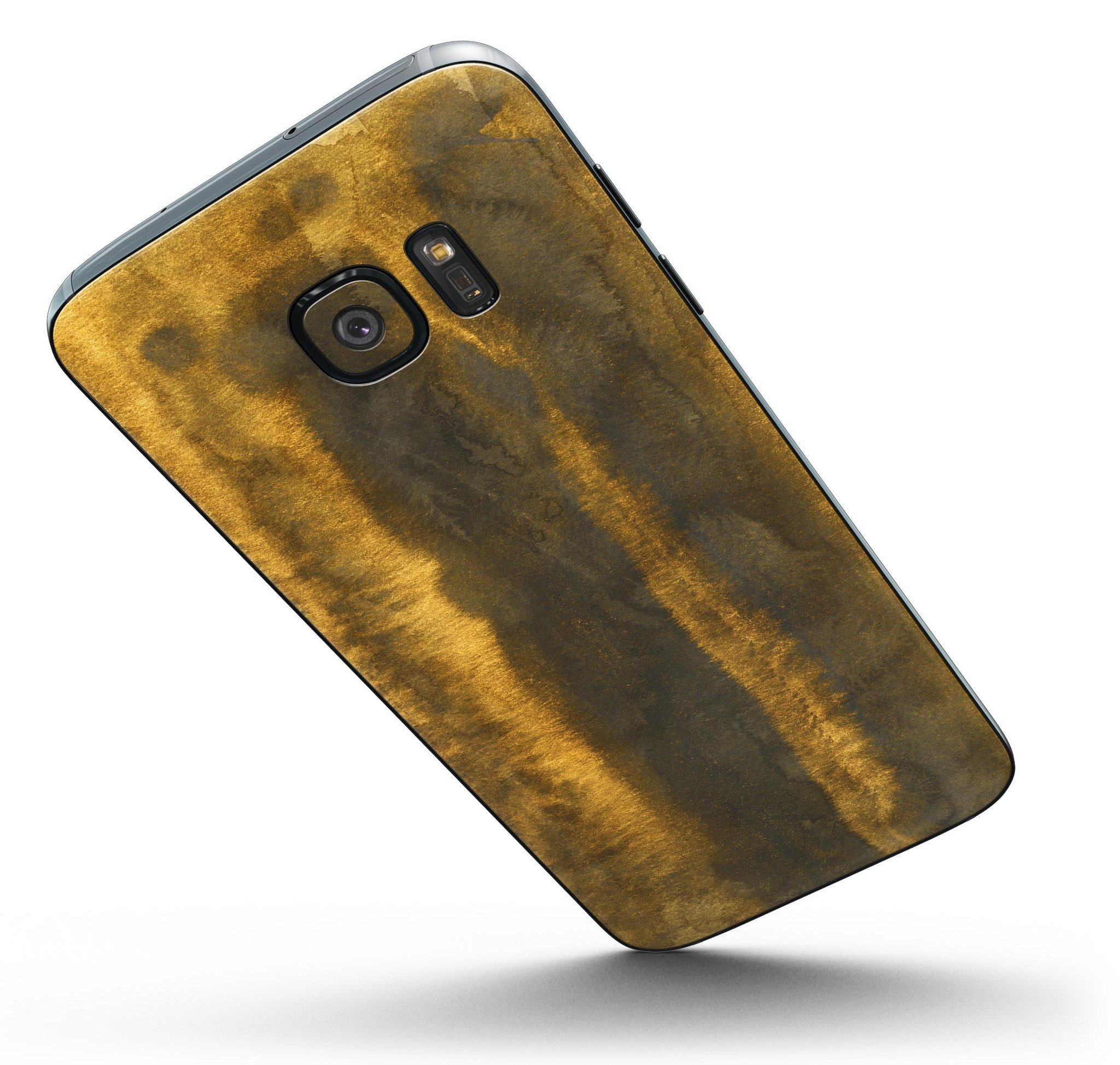 Horizontal Golden Caverns Full Body Skin-Kit for Samsung Galaxy S7 and S7 Edge, showcasing premium vinyl design and finishes.