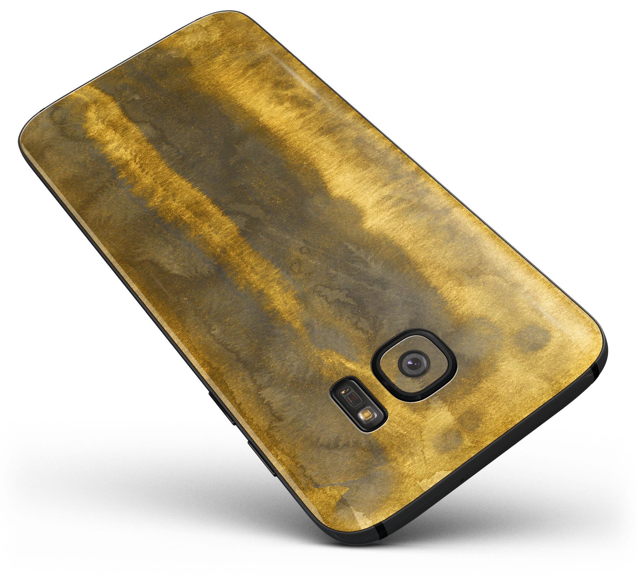 Horizontal Golden Caverns Full Body Skin-Kit for Samsung Galaxy S7 and S7 Edge, showcasing premium vinyl design and finishes.