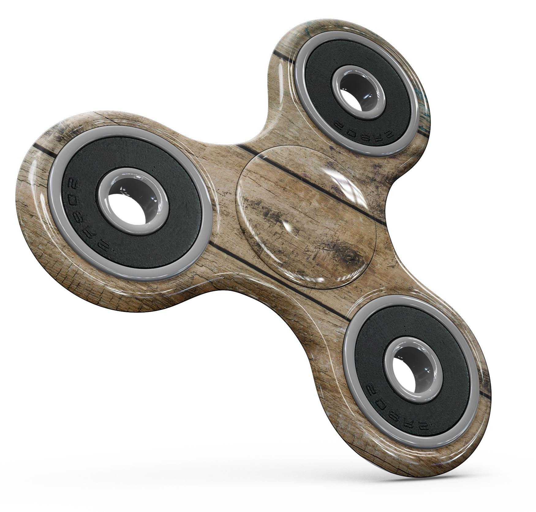 Horizontal planks design fidget spinner skin kit in chipped blue color, showcasing its vibrant pattern and premium vinyl material.