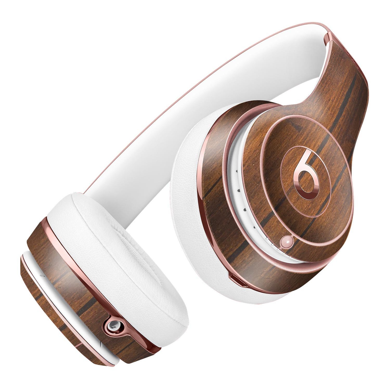 Horizontal Rich Woodgrain Full-Body Skin Kit for Beats by Dre Solo 3 Wireless Headphones, showcasing a stylish woodgrain design.