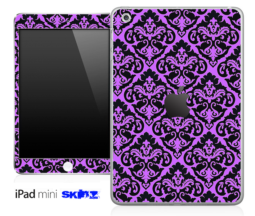 Hot Pink and Delicate Pattern Skin for iPad Mini, showcasing vibrant colors and intricate design.