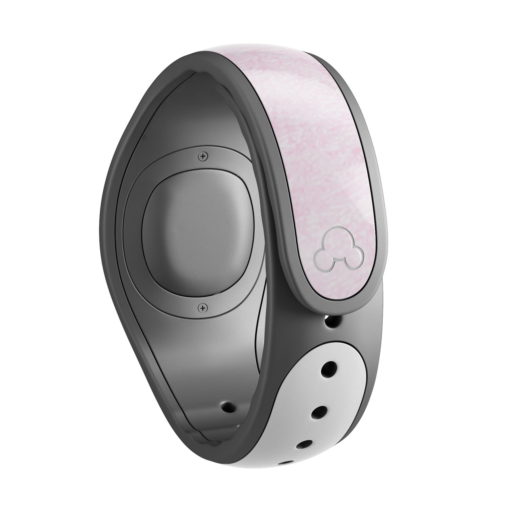Hot Pink Fade to White decal skin wrap kit for Disney Magic Band, showcasing vibrant colors and high-quality design.