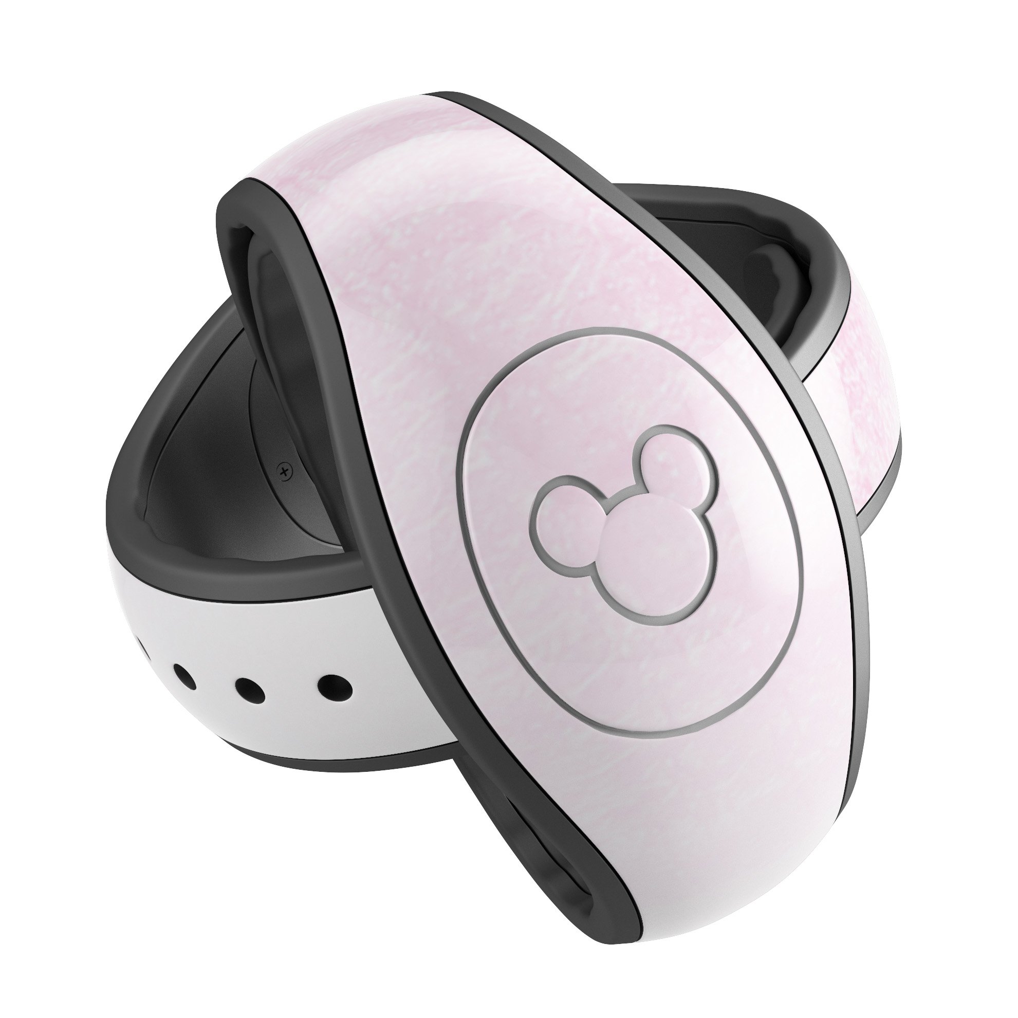 Hot Pink Fade to White decal skin wrap kit for Disney Magic Band, showcasing vibrant colors and high-quality design.