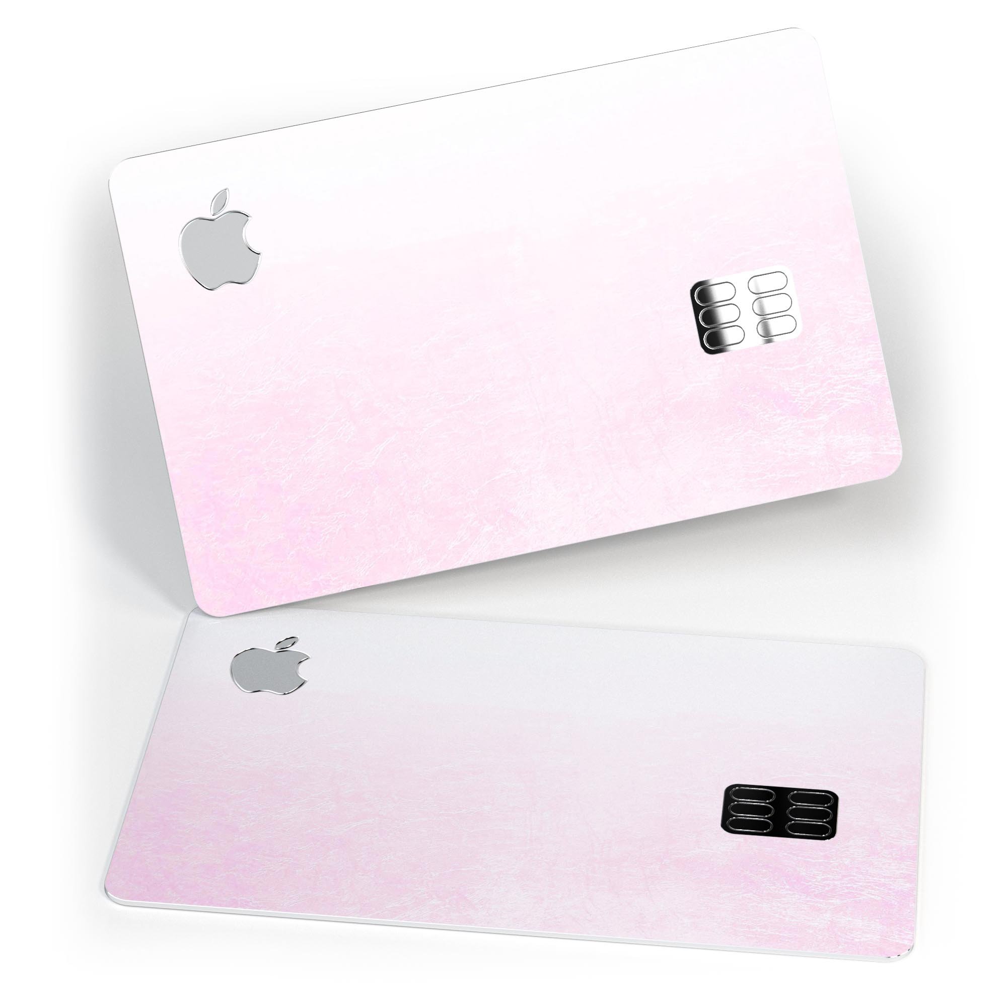 Hot Pink Fade to White Premium Protective Decal Skin-Kit for Apple Card, showcasing vibrant colors and a sleek design.